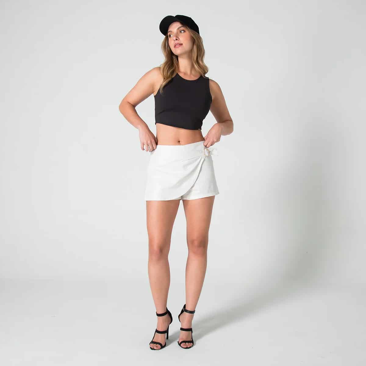 Blusa Crop Top Slim Manga Sisa Nova - miniatura 2