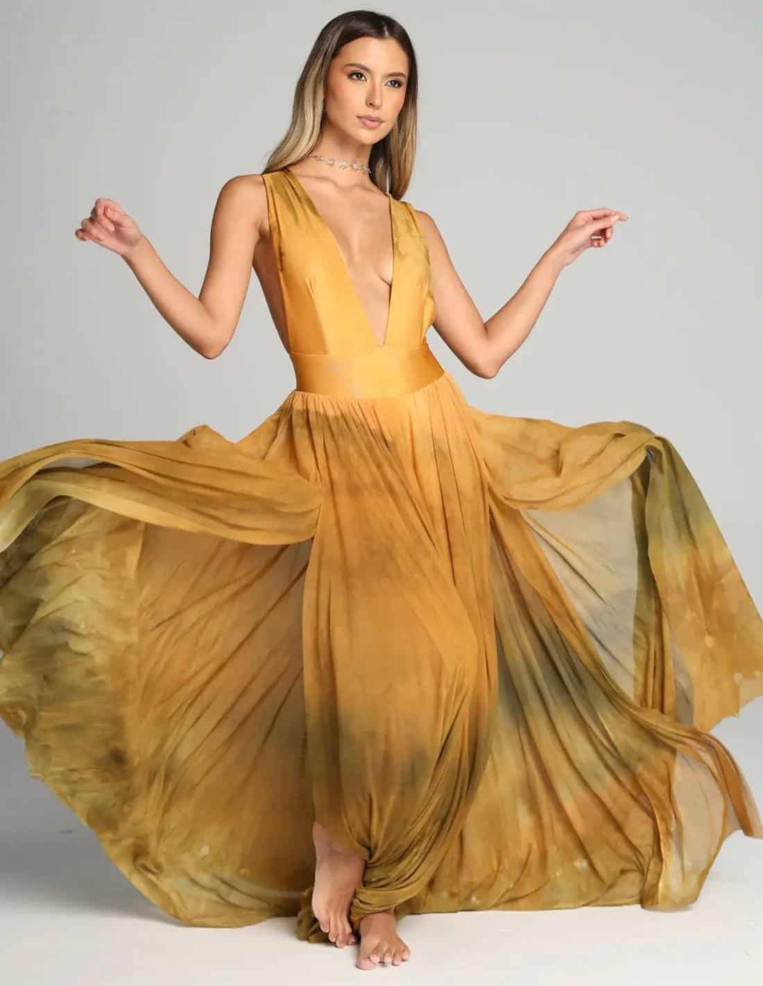 Vestido Equinoccio Gold Mustard - miniatura 1