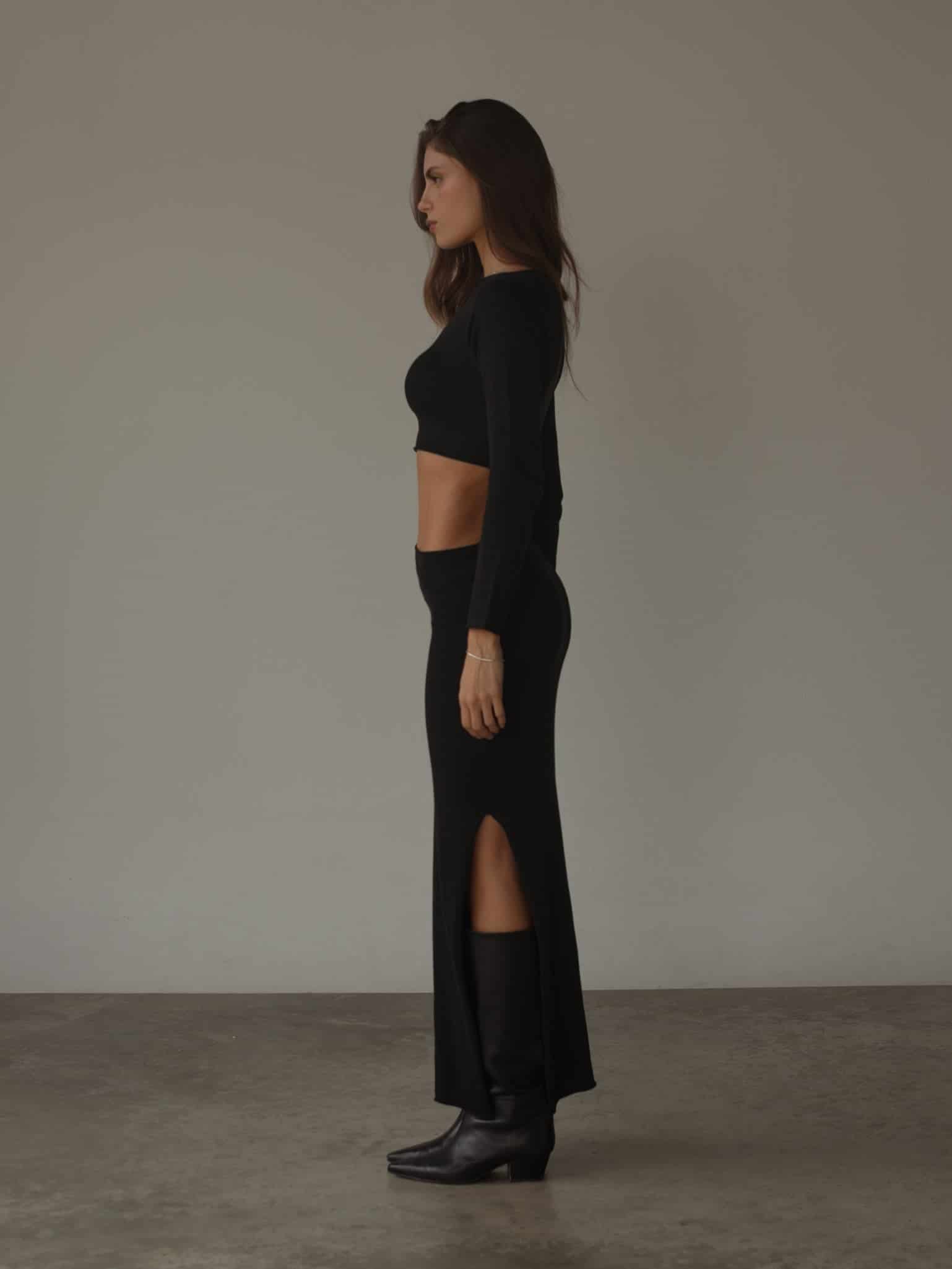 EDGE KNIT DRESS - BLACK - miniatura 8