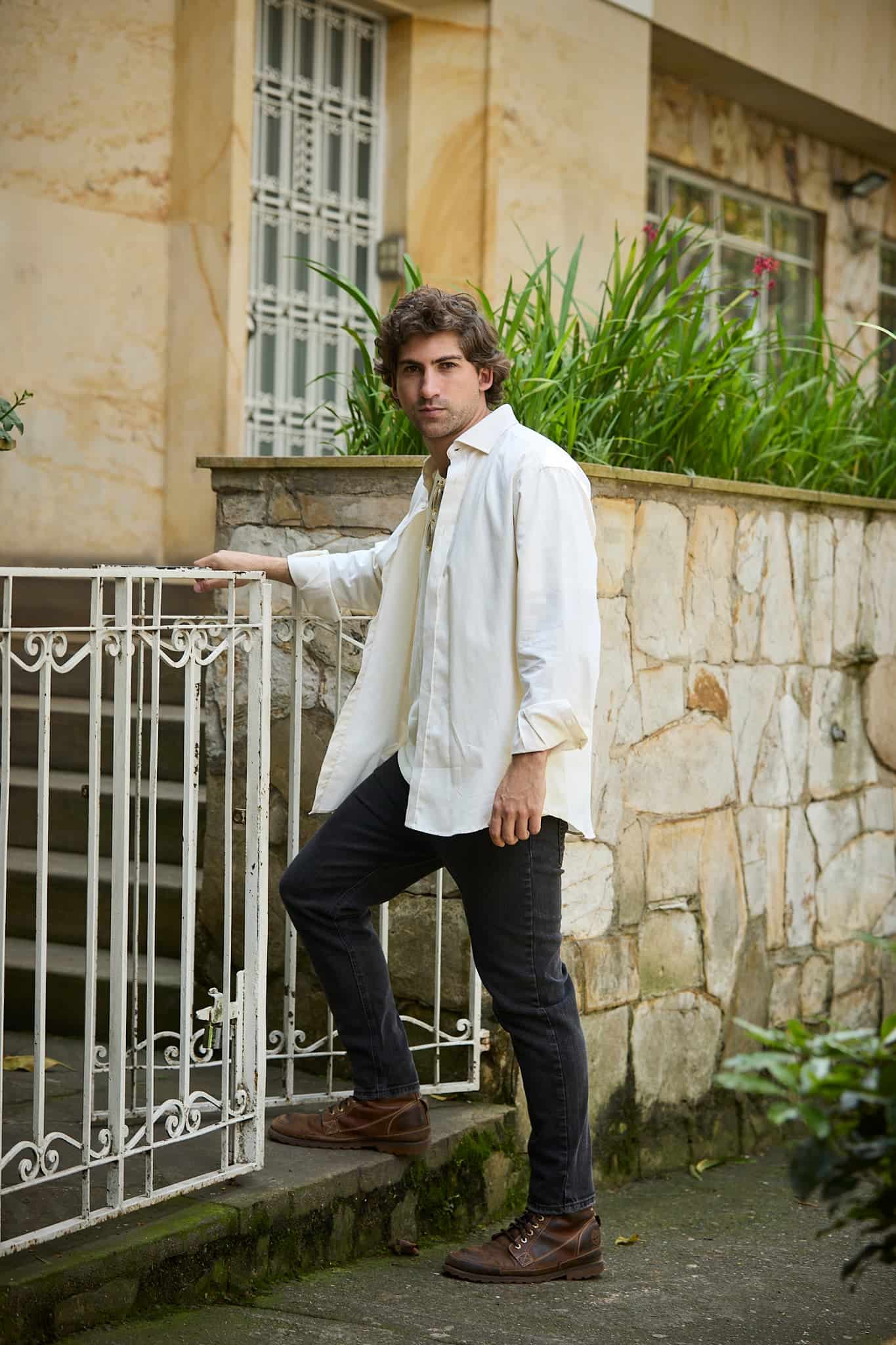 Camisa Hombre Oxford Amarilla - miniatura 5