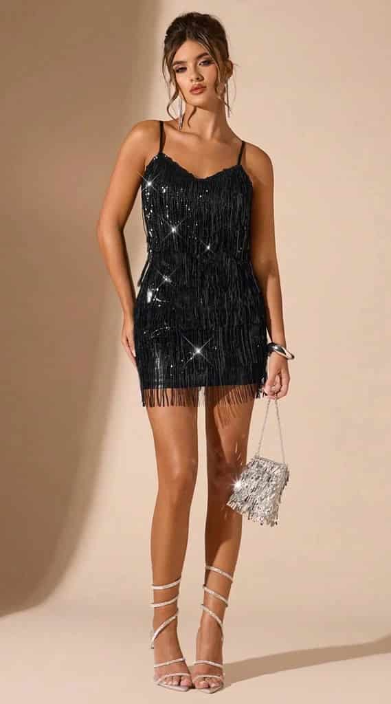Minivestido negro brillante SH-011359-NEG-M - miniatura 3
