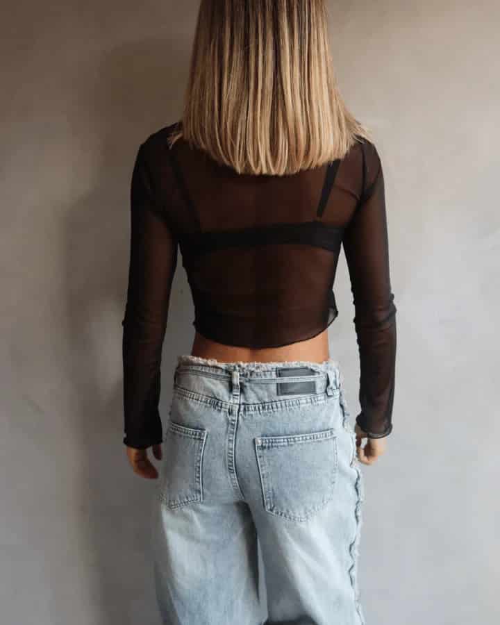 MESH CARDIGAN NEGRO - miniatura 6