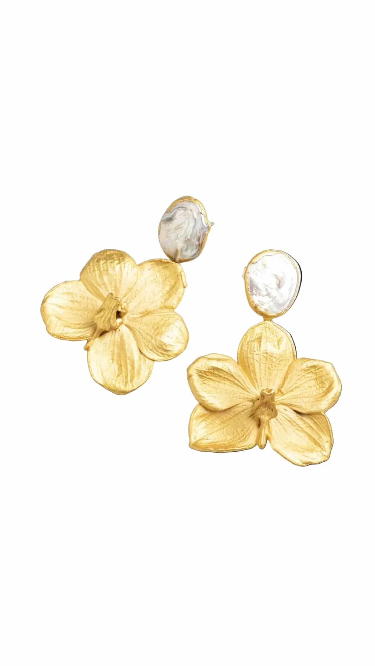 ARETES ORQUÍDEA VANDA CON PERLA - miniatura 1