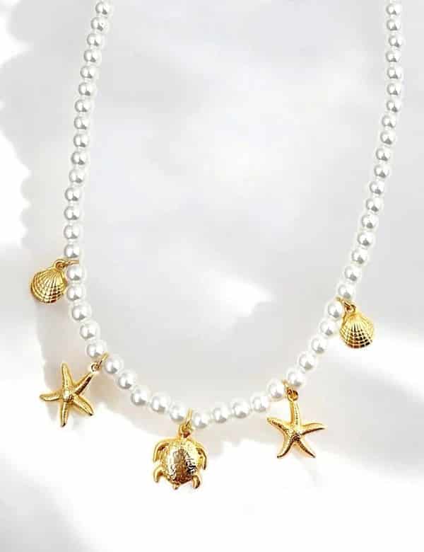 Collar Perla Dijes Mar Dorado - miniatura 2