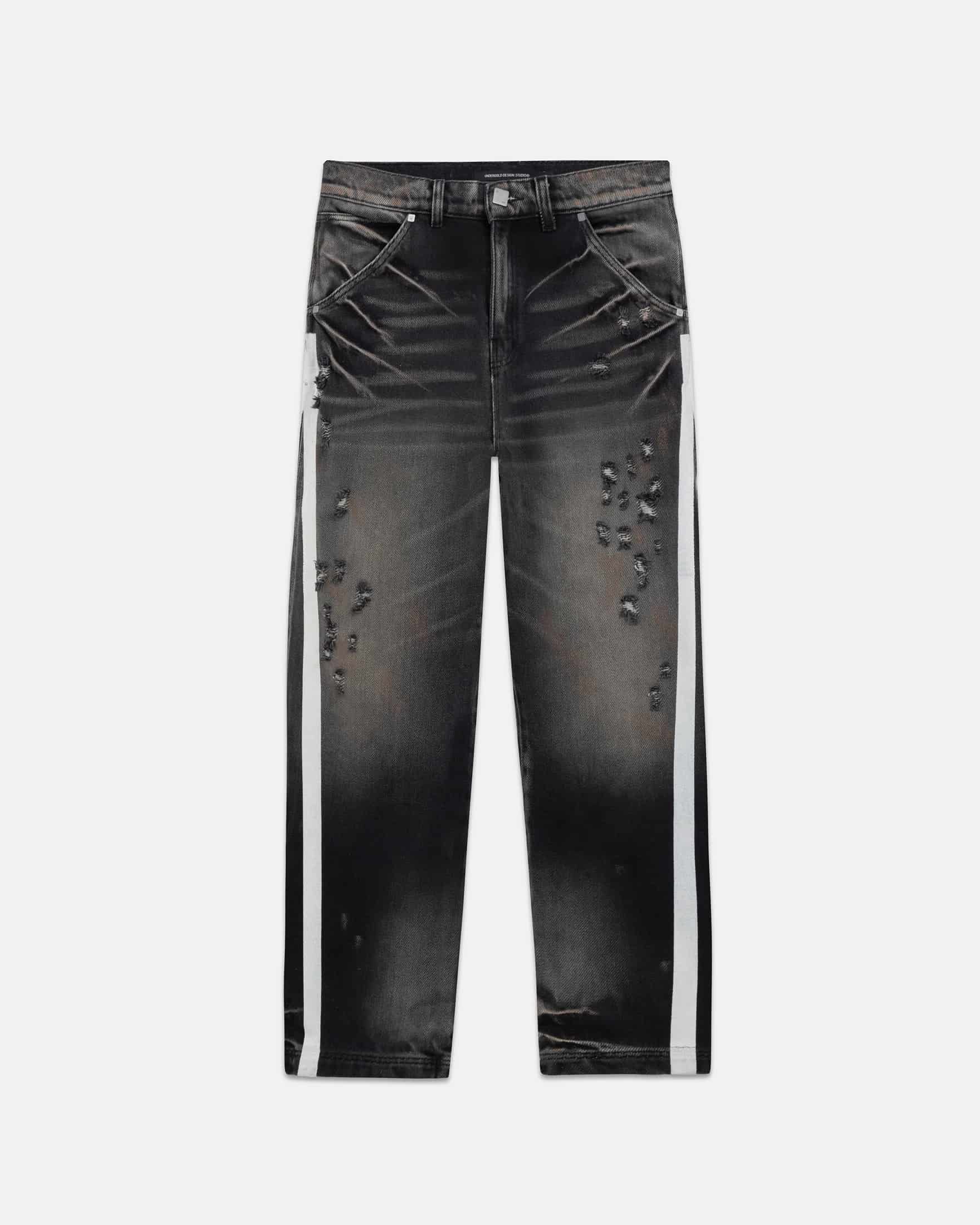 Holy State Stripe Wide Jeans Ash Black - miniatura 1