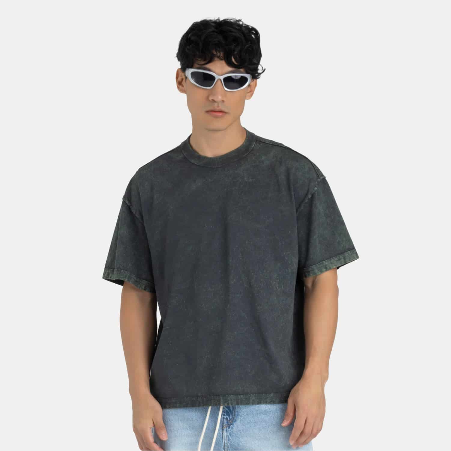 Acid Washed Boxy Tee Green - miniatura 1