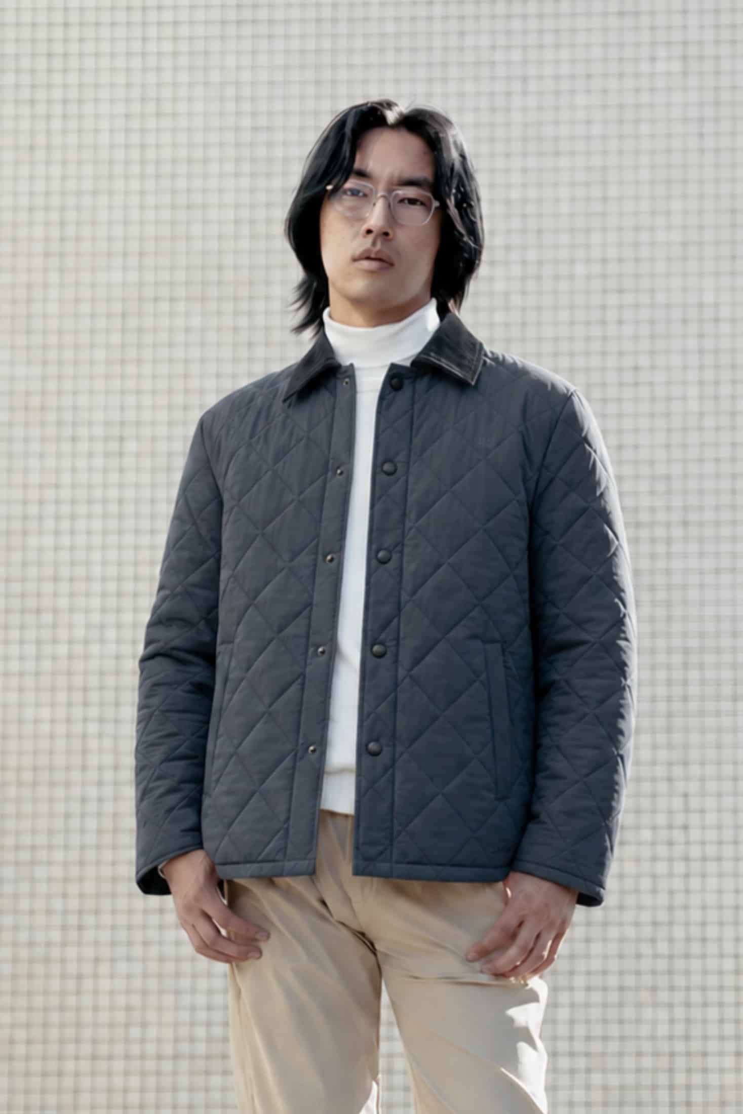 Chaqueta Alcolchada Rombos Gris - miniatura 1