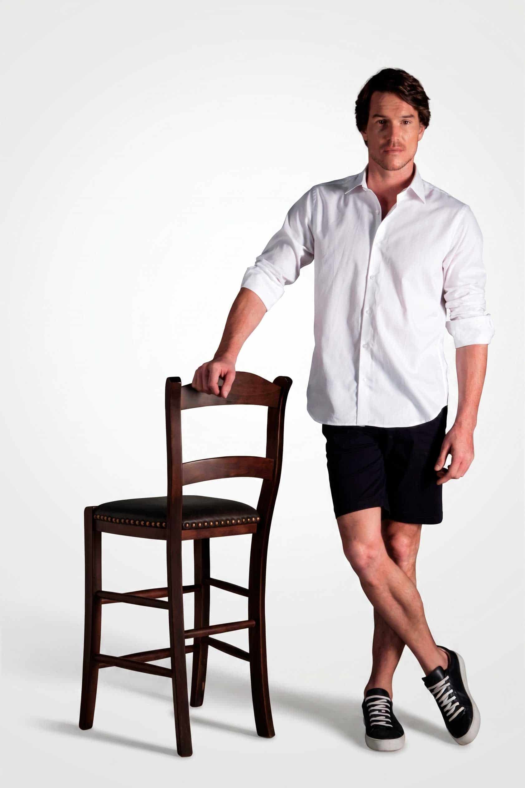 Bermuda Chino Slim Dril Azul Navy - miniatura 1