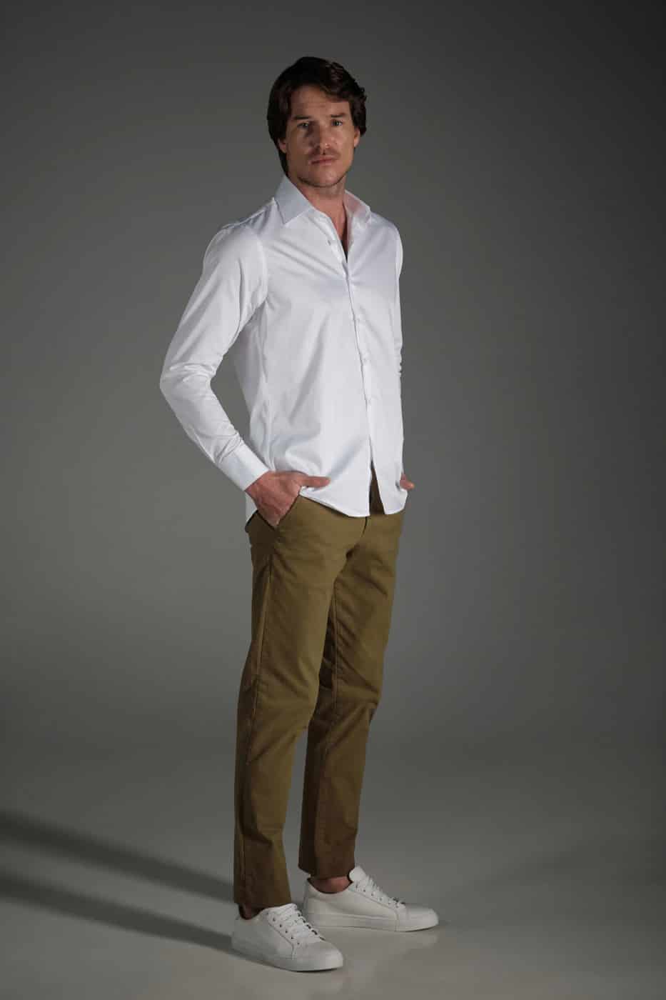 Camisa Classic Algodón Blanco Saten - miniatura 2