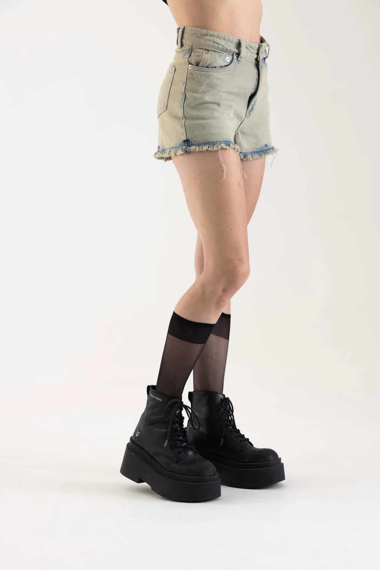 BLACK ACID DENIM SHORT - miniatura 23