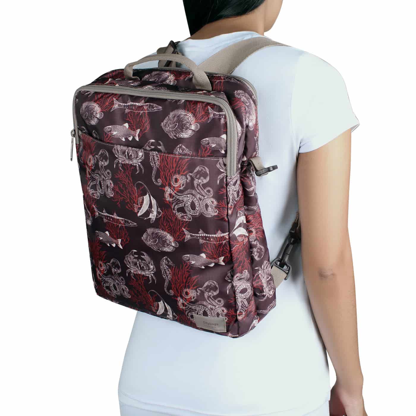 Bolso Manos Libres Convertible a Morral Citybags ULTRA Coral - miniatura 4
