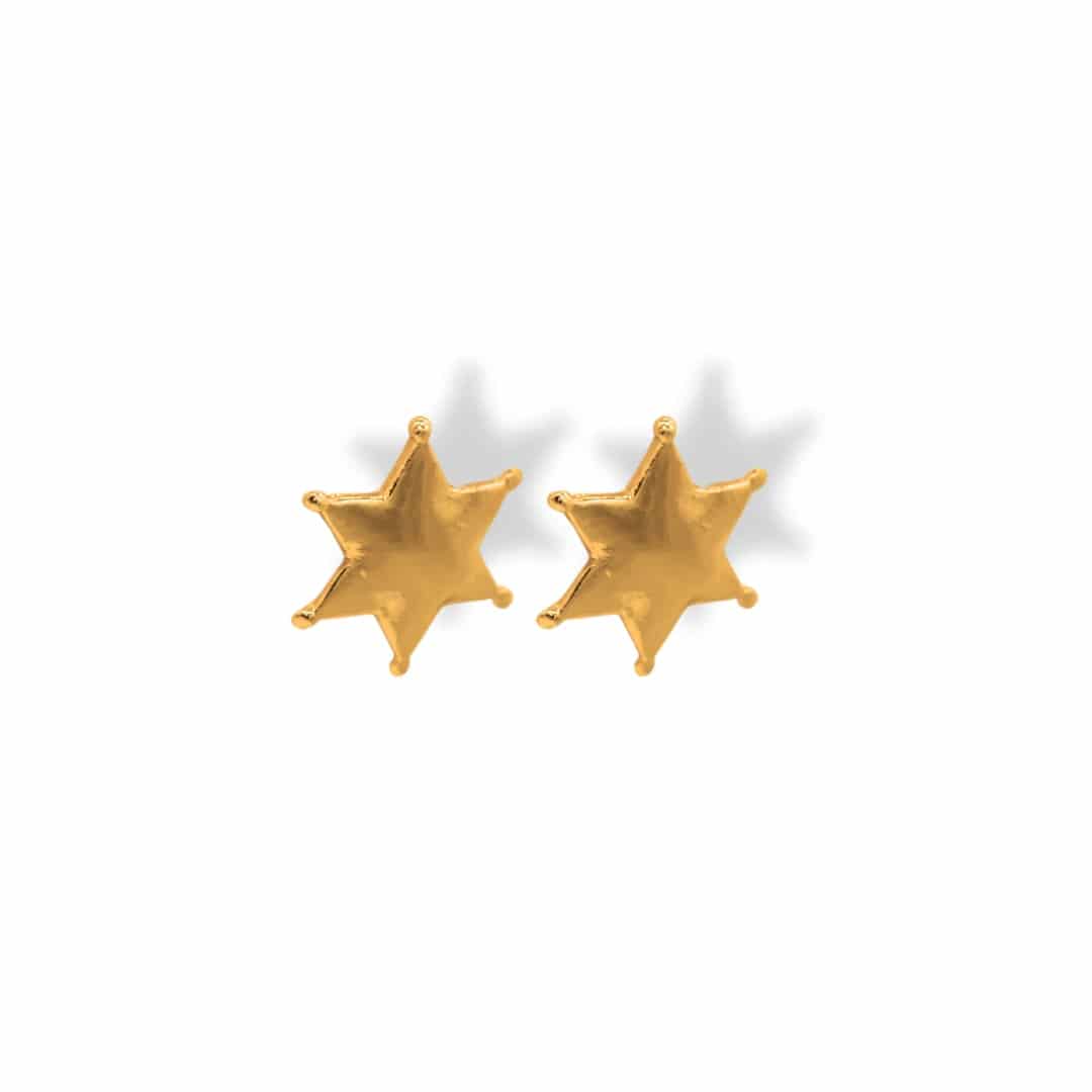 Aretes con estrella de sheriff grandes - miniatura 1