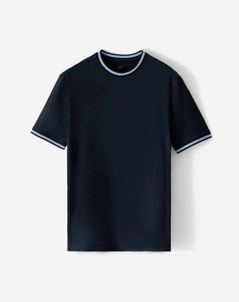 Camiseta regular manga corta azul hombre - miniatura 7