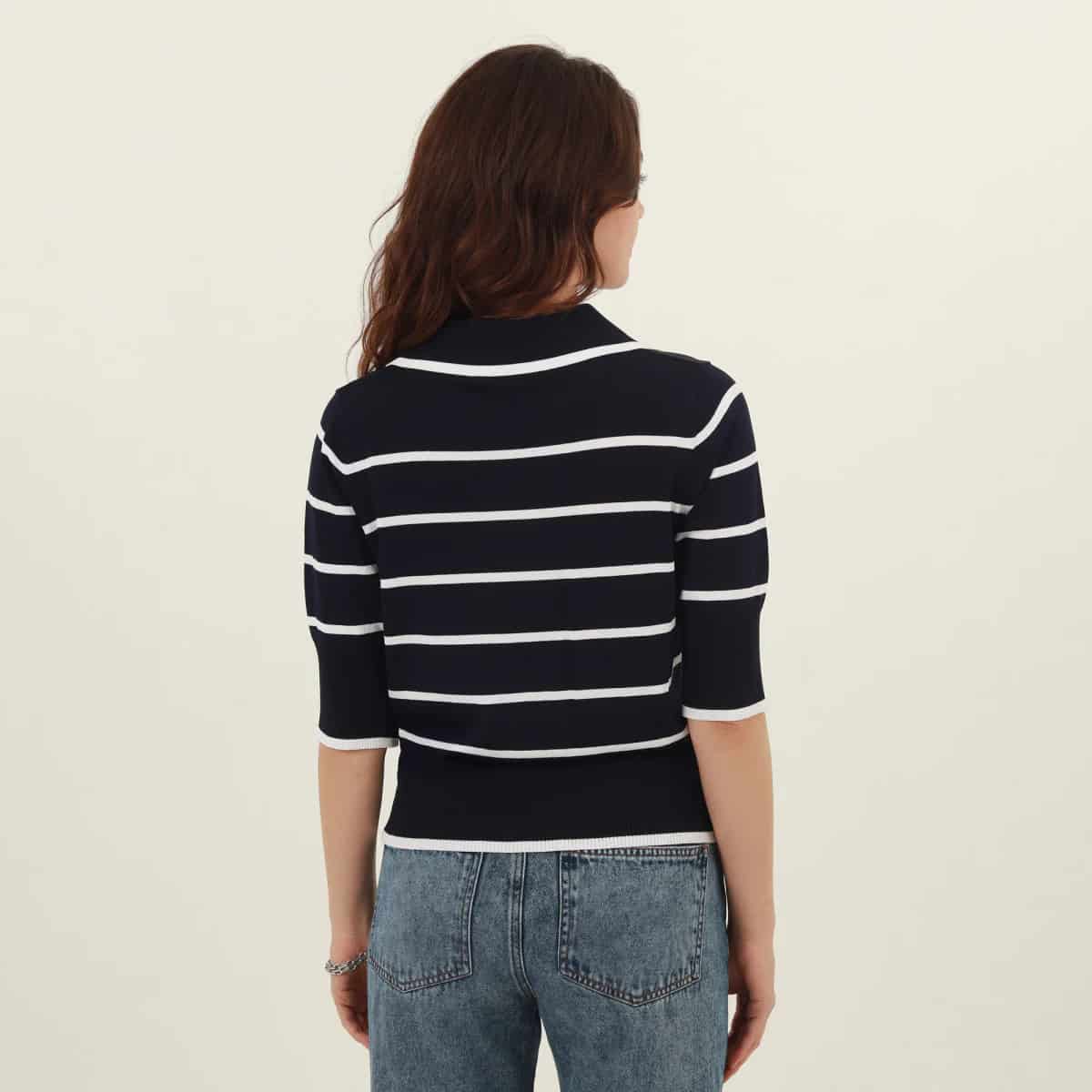 Sweater Cuello Camisero Manga 3Cuartos - miniatura 4