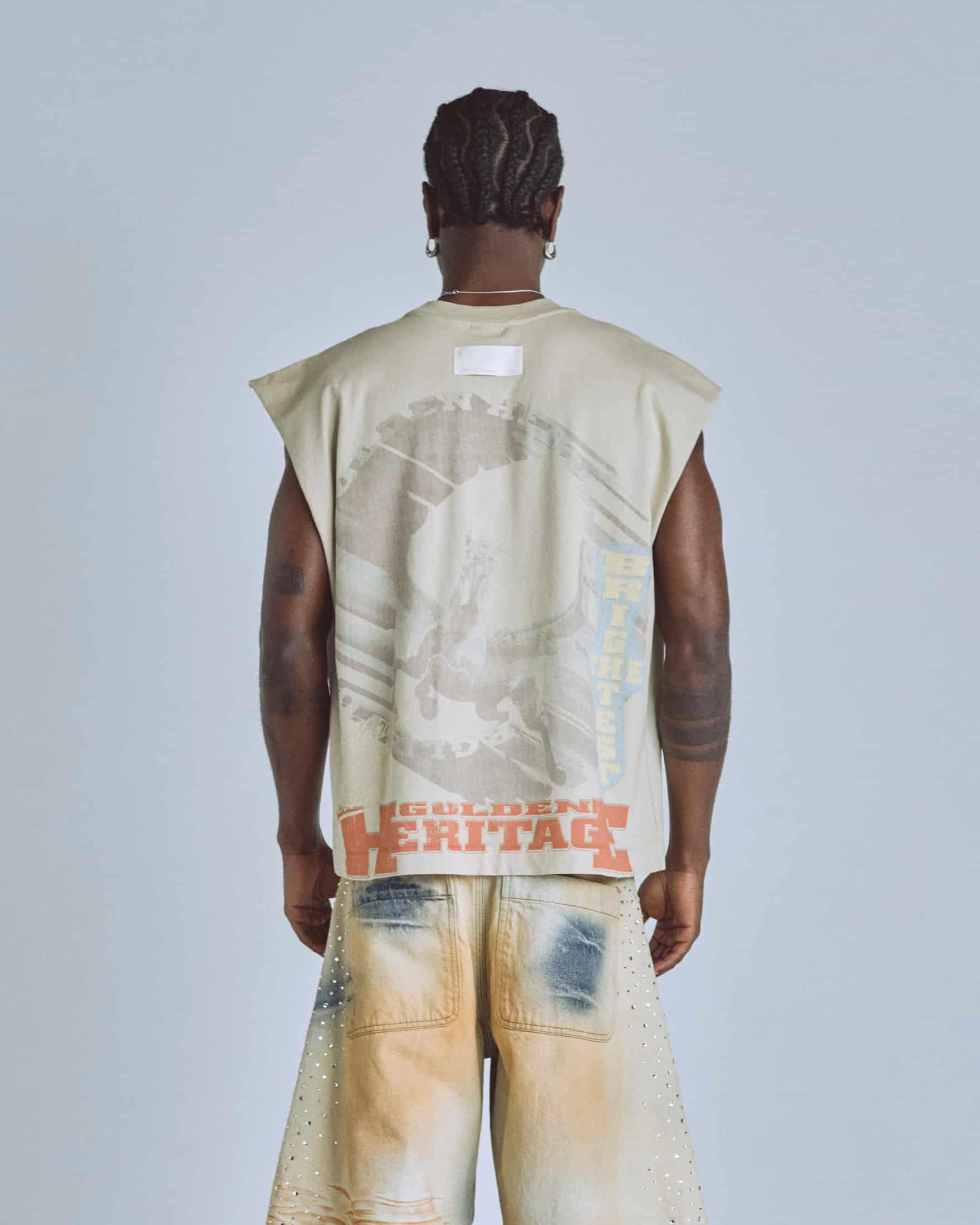 Golden Heritage Pegasus Sleeveless Tshirt Cream - miniatura 6