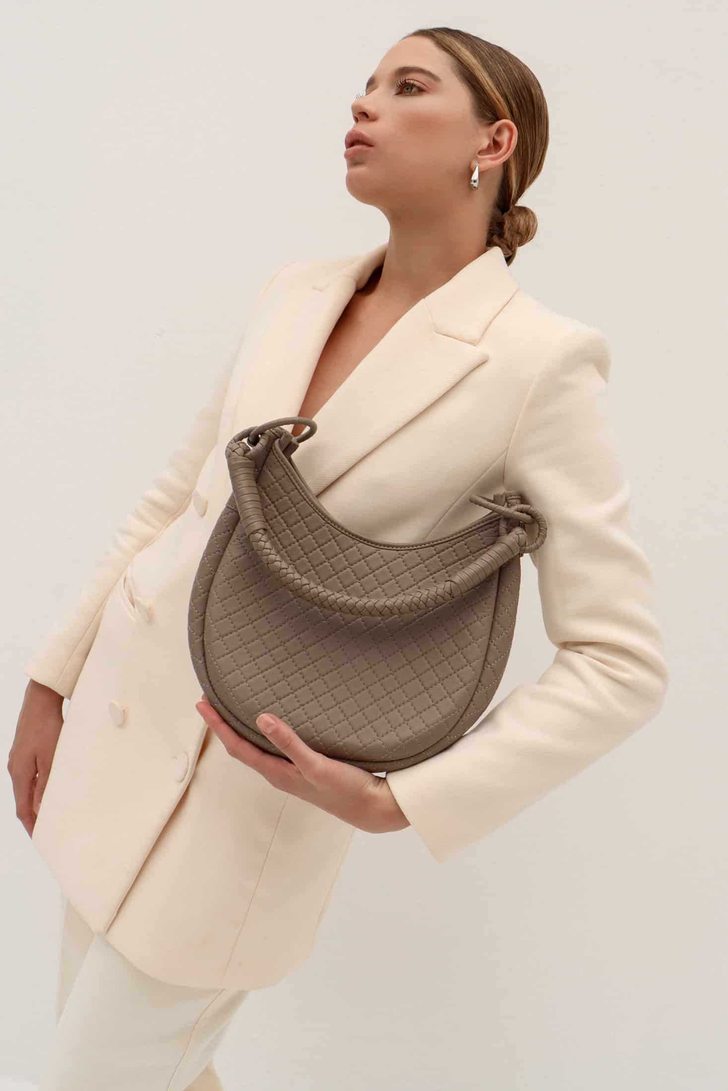 Saddle Shoulder Bag, Taupe - miniatura 4