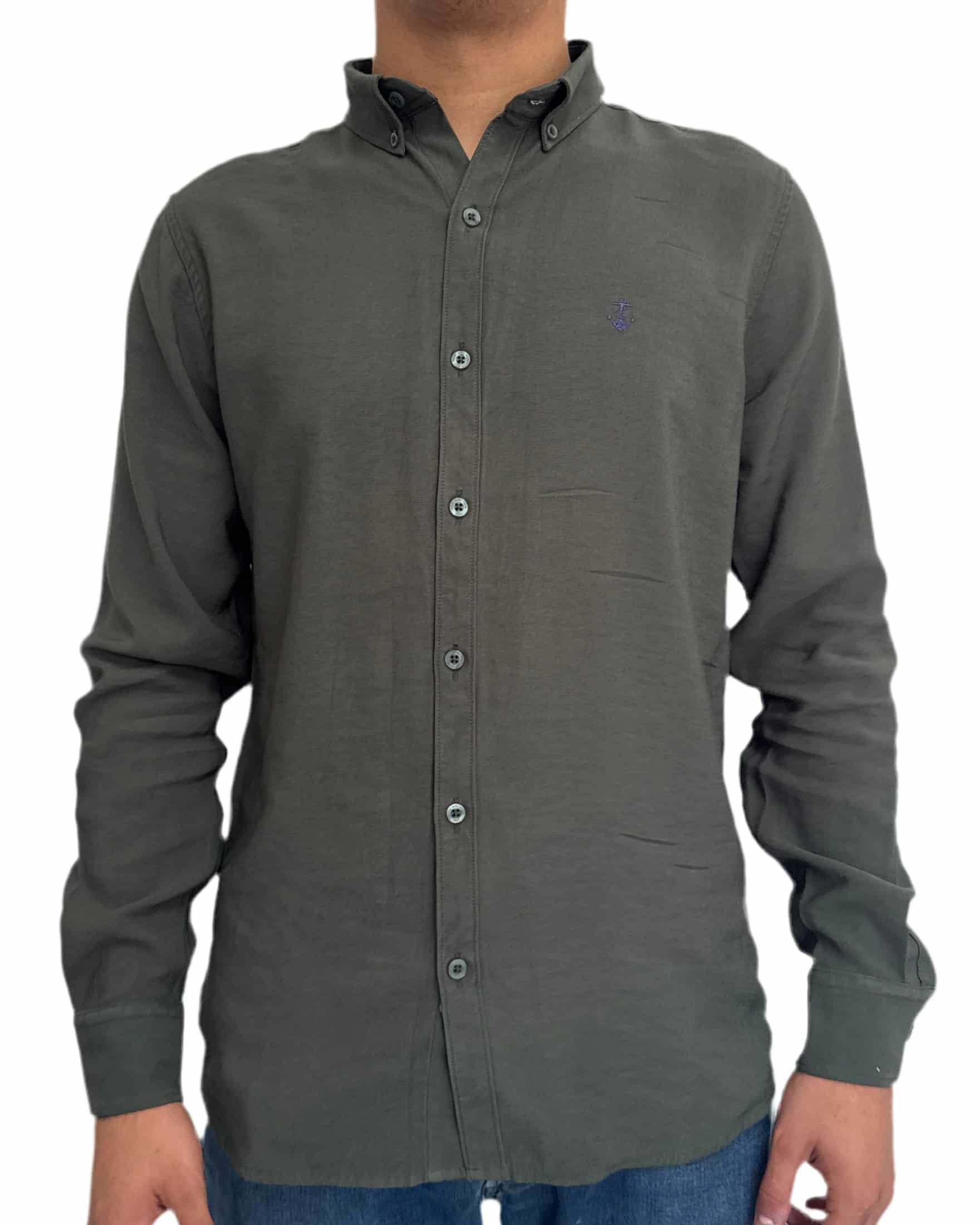 Camisa Verde Oscuro en rayón - miniatura 1