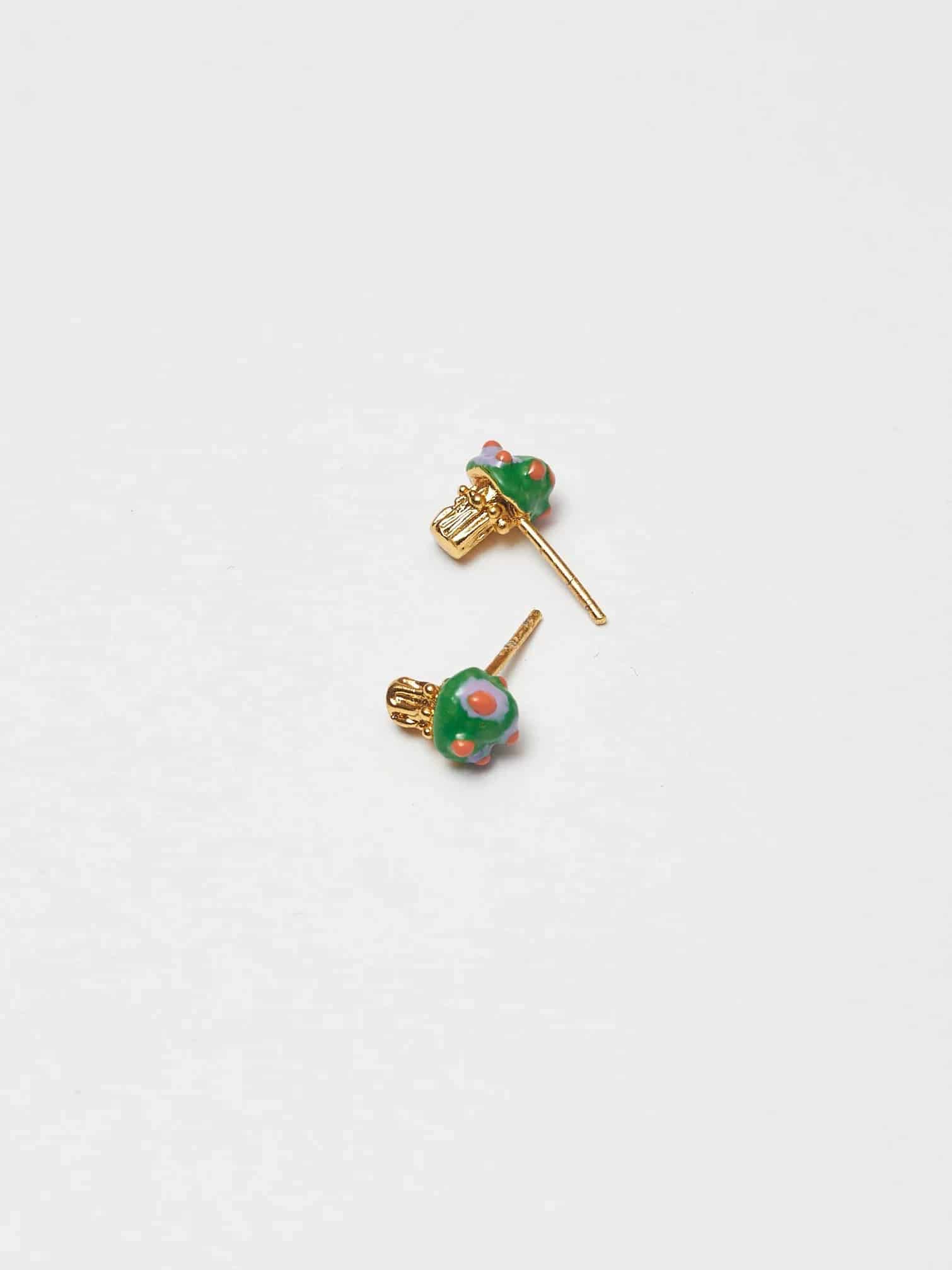 SETICA GREEN-LILAC EARRINGS - miniatura 2