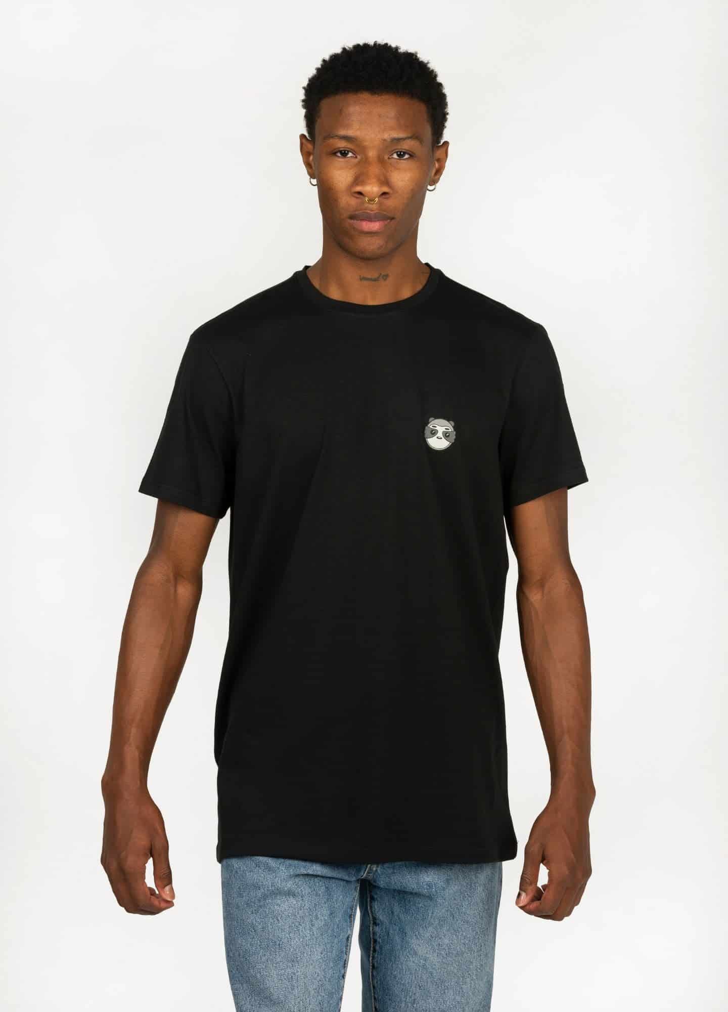 Basic Perezoso Camiseta Regular – Negra - miniatura 3