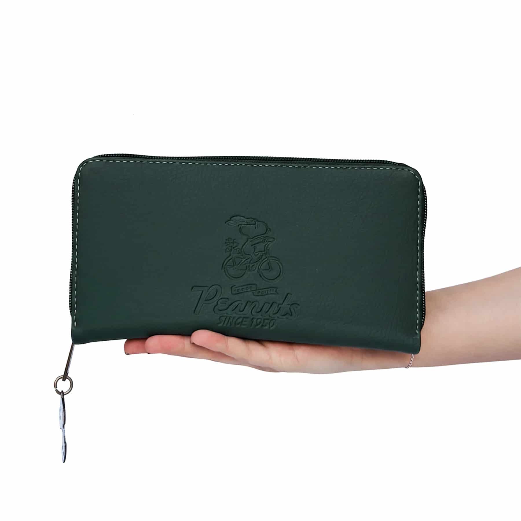 Billetera manos Libres para Mujer Polonia Verde con Cargadera Snoopy - miniatura 4