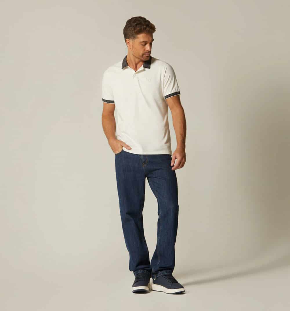 Polo para hombre con cuello con diseño - miniatura 6