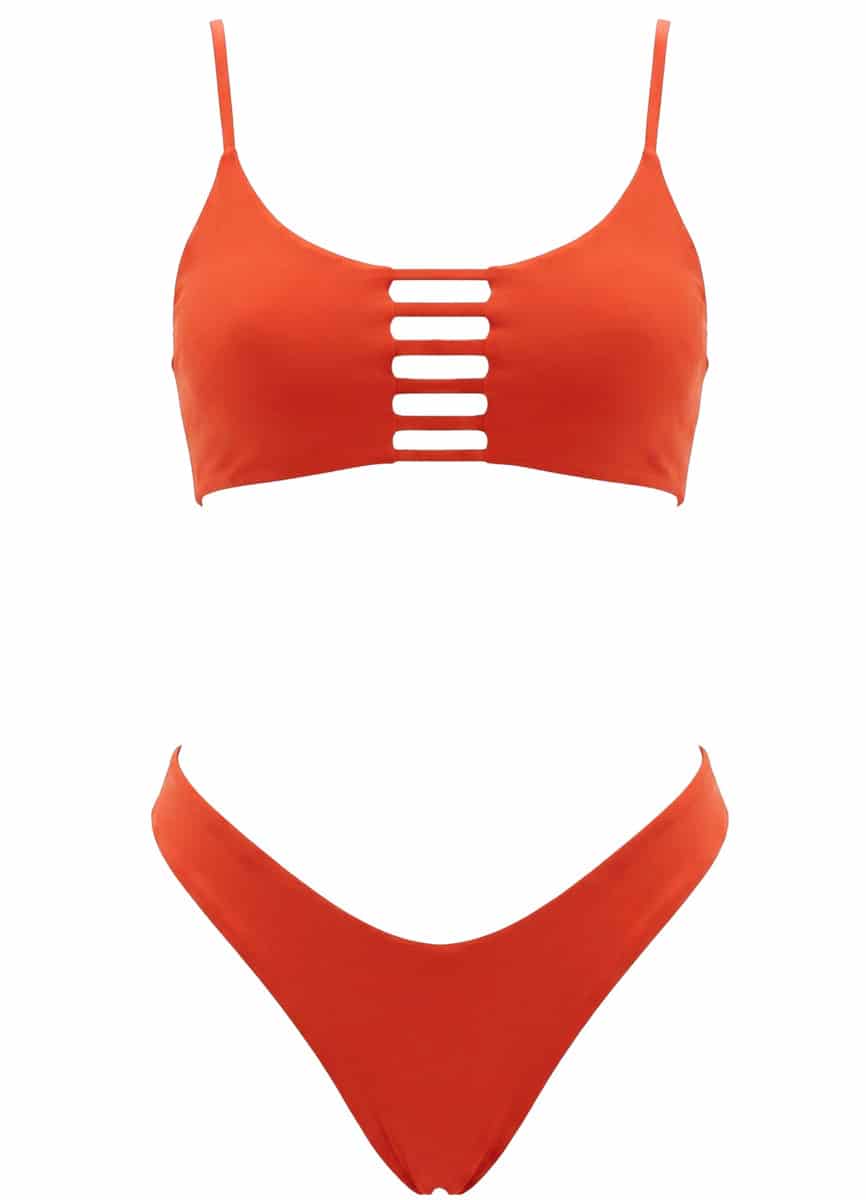 Maaji Red Camelia Praia Classic Bralette Bikini Top - miniatura 12
