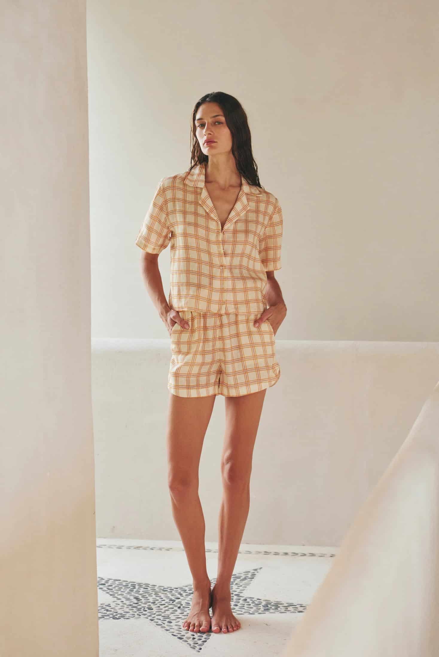 San Antonio Linen Short / Cream and Butter Scotch - miniatura 2
