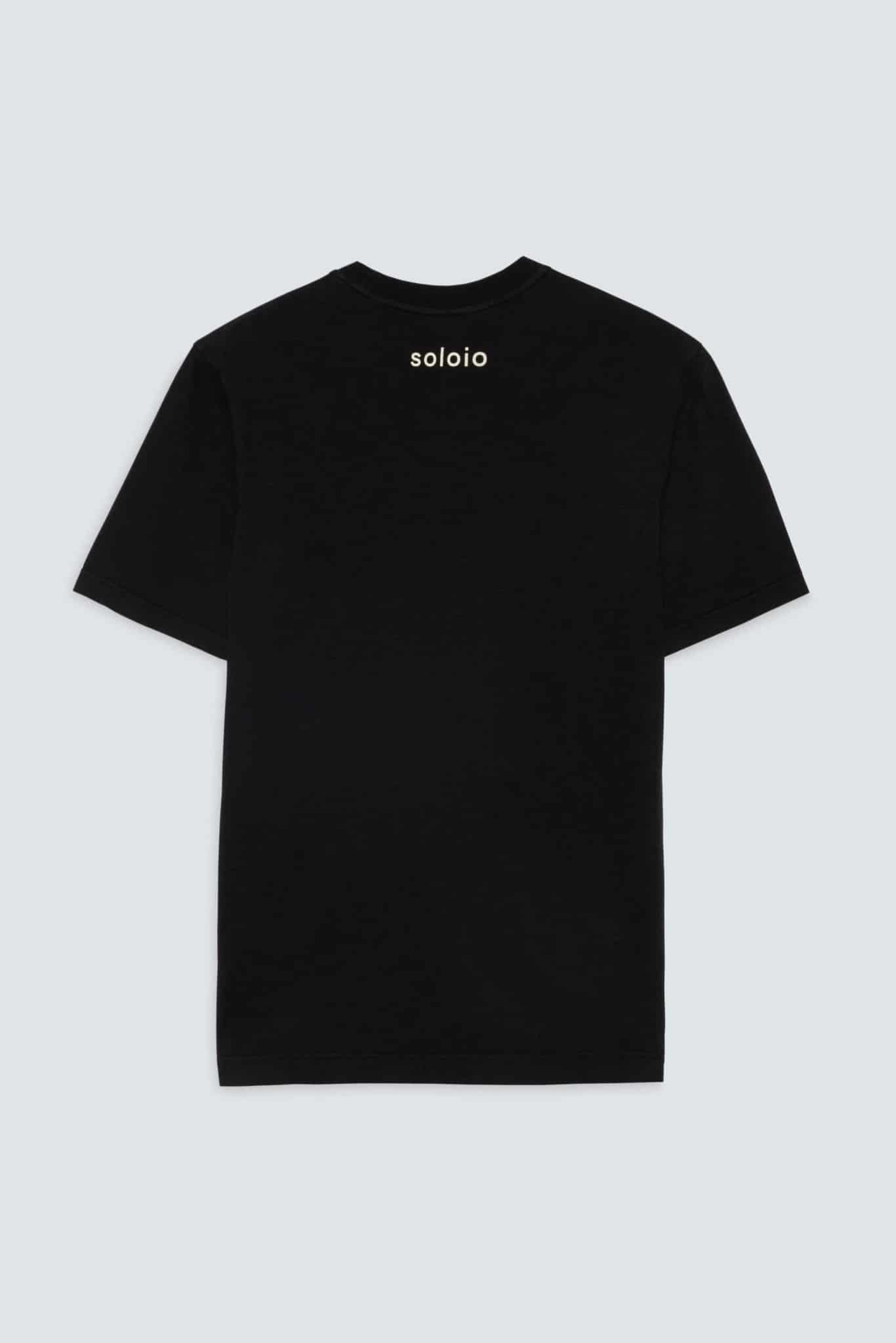 Men's cotton t-shirt black giorgio - miniatura 2