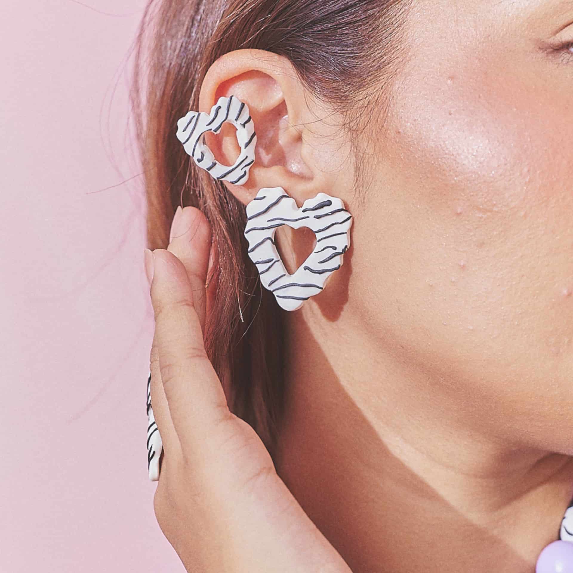 Earcuff Corazón Rayado - miniatura 2