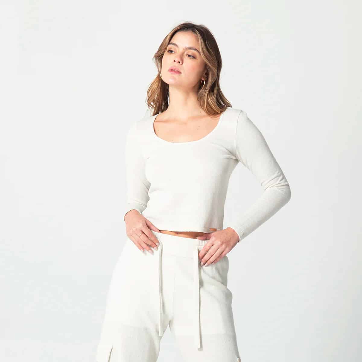 Blusa Slim Escote Cuadrado Smoke - miniatura 1