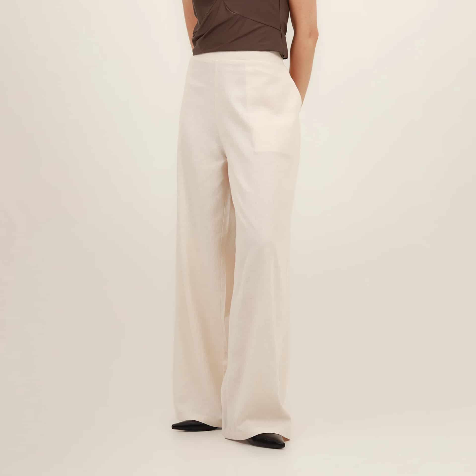 Pantalón palazzo bota ancha con elastico en cintura - miniatura 6