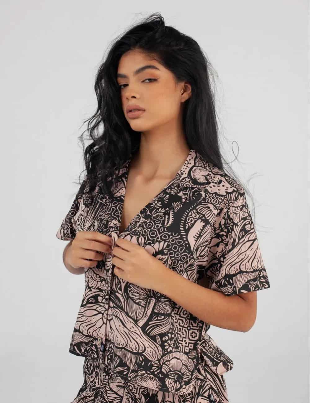 Camisa Cuello Sport manga corta Set Landsky coral Mujer - miniatura 7