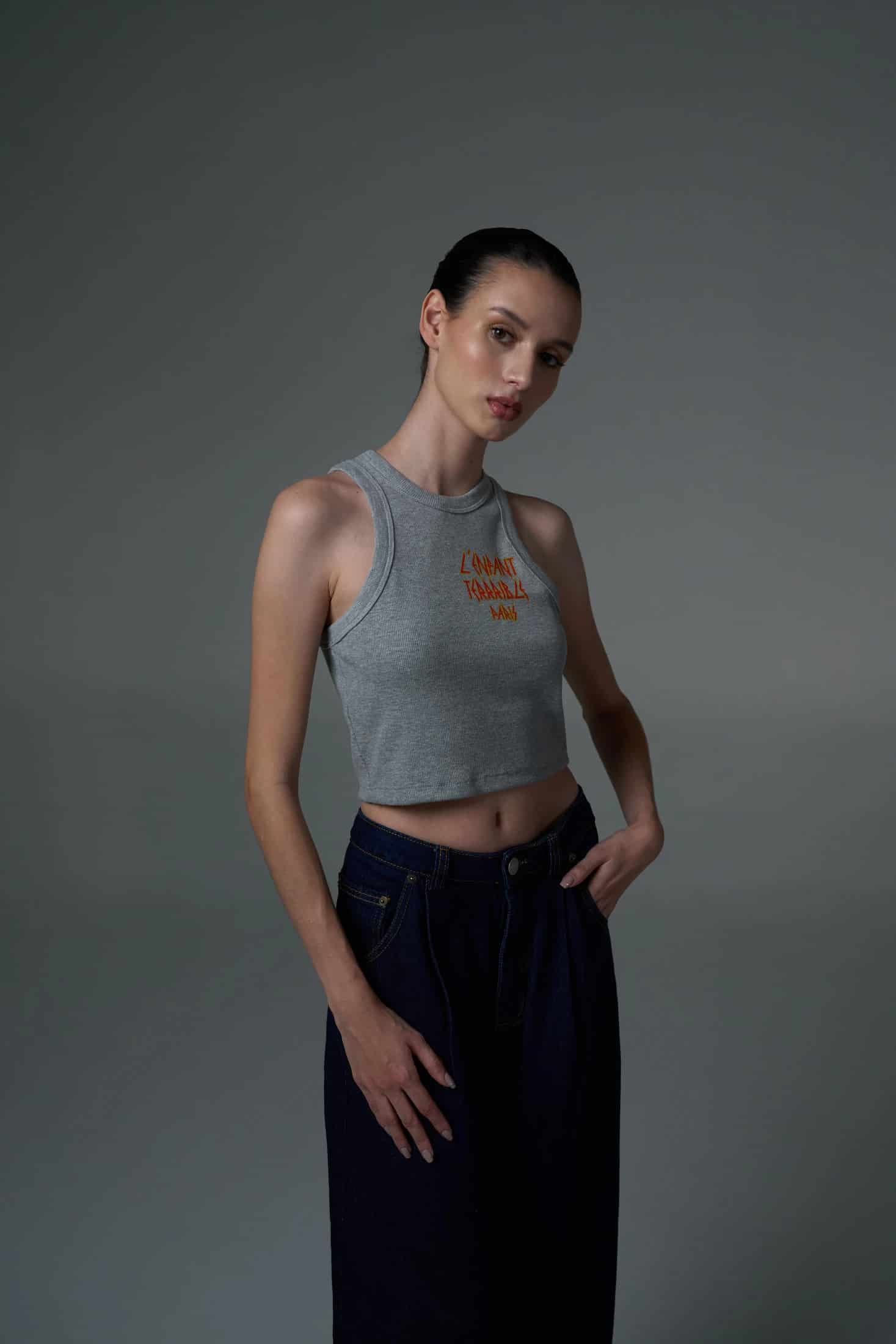 L'ENFANT GRAY WOMEN TANK TOP - miniatura 5