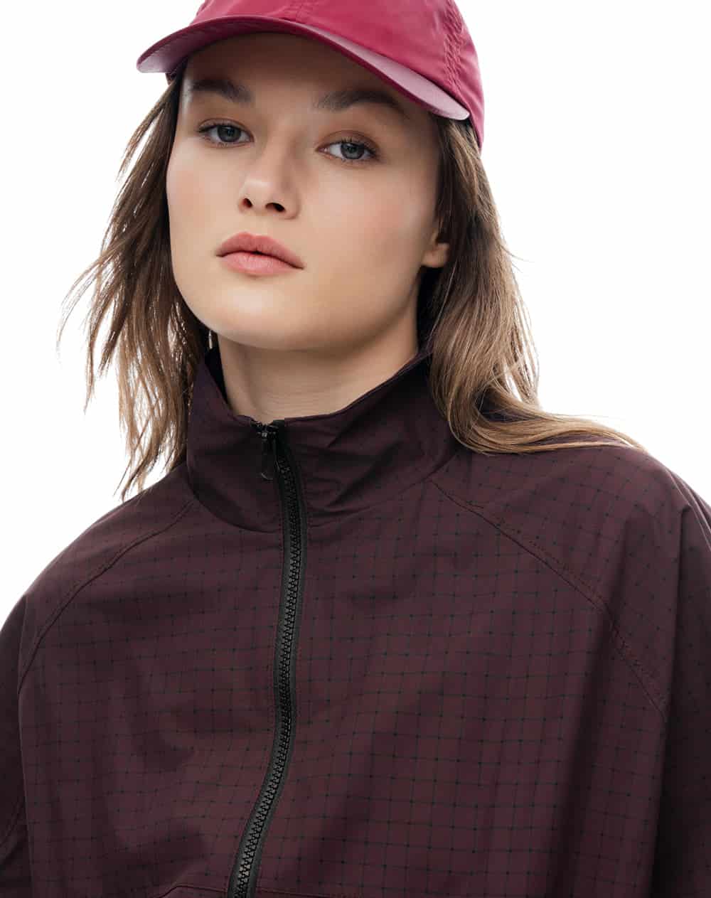Chaqueta regular sin capucha morado estampado mujer - miniatura 4