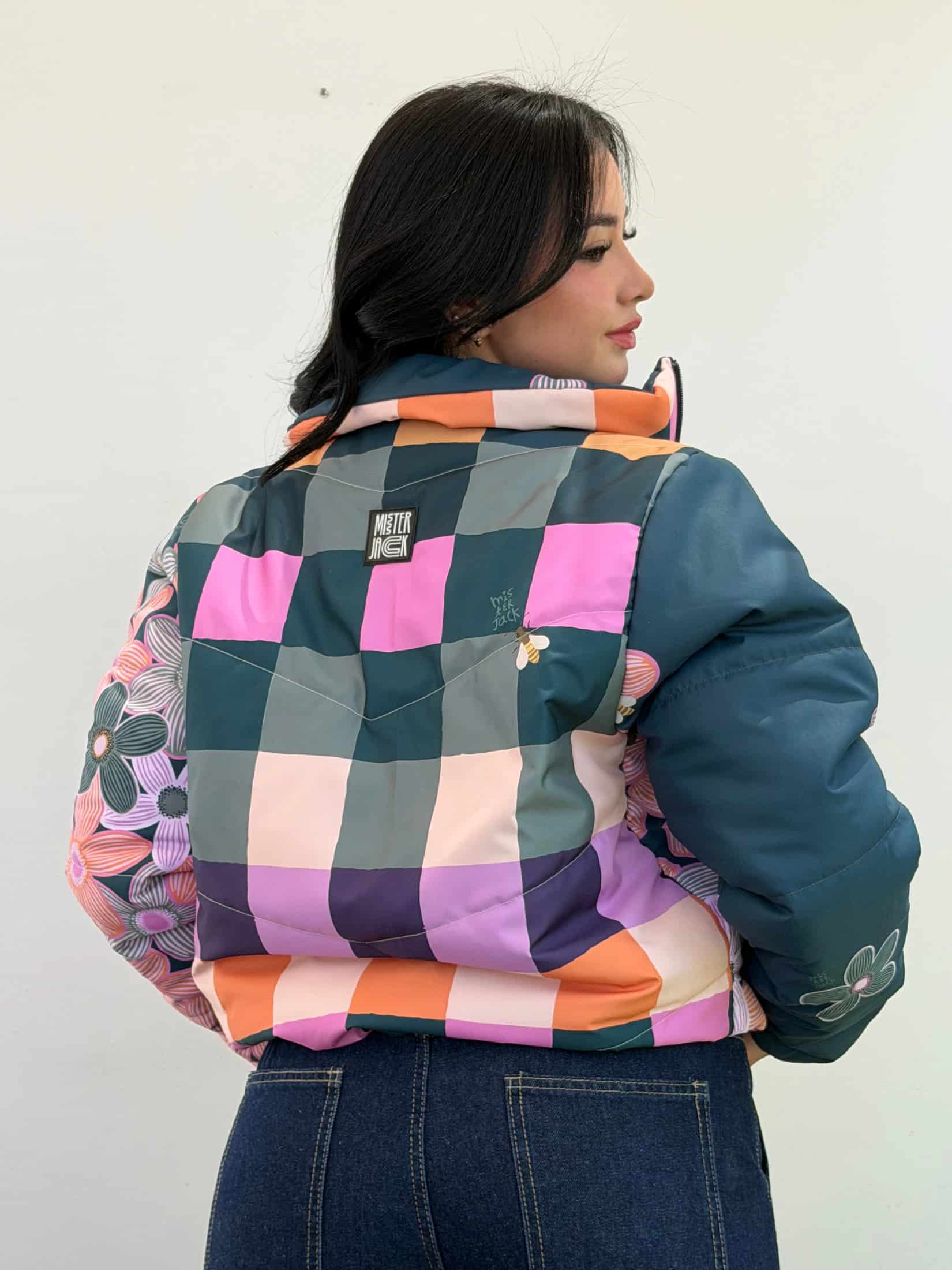 Puffer Jacket Verde Floral - miniatura 7