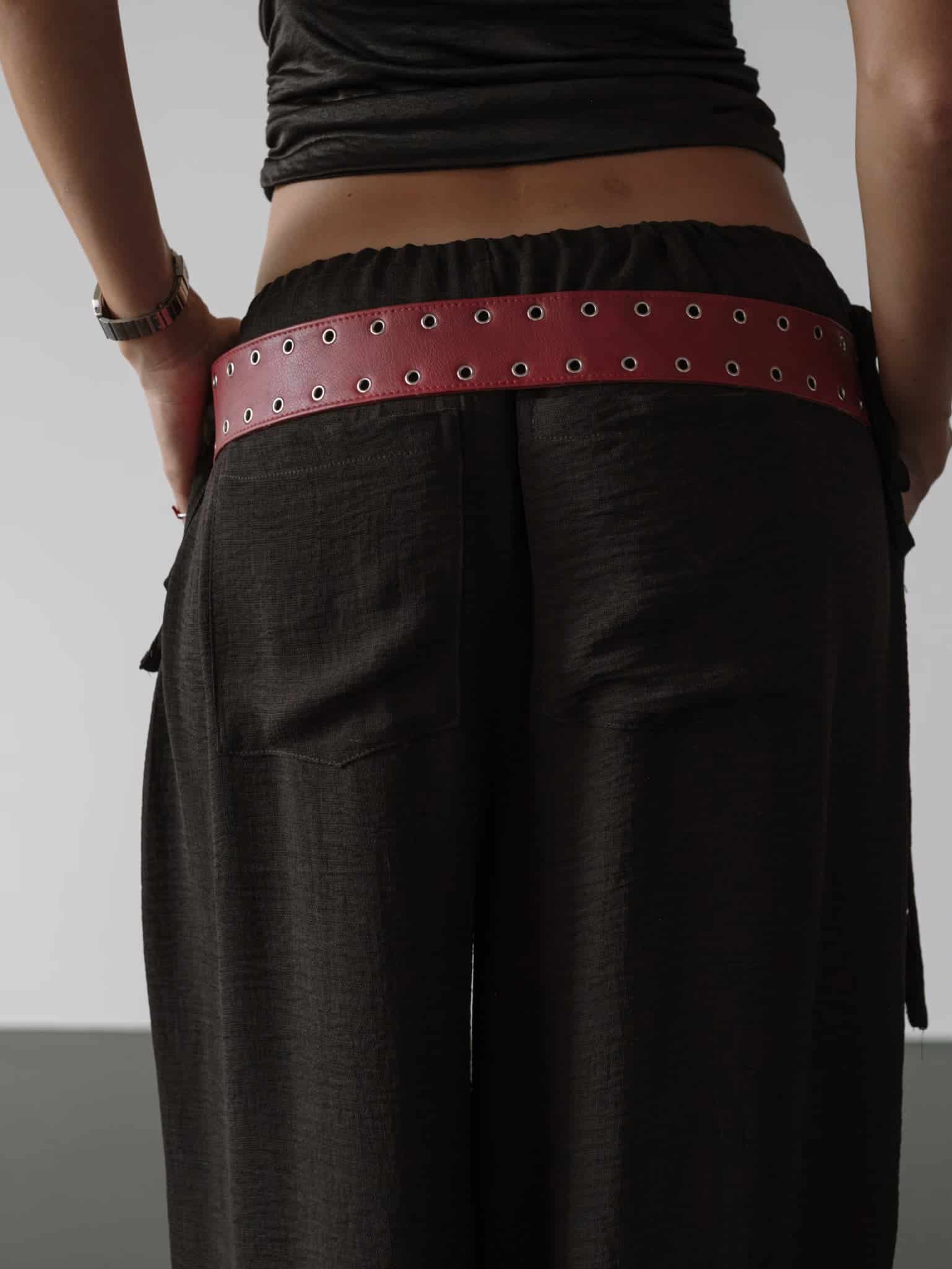 OFFSET ASYMMETRIC BELT - RED WINE - miniatura 7