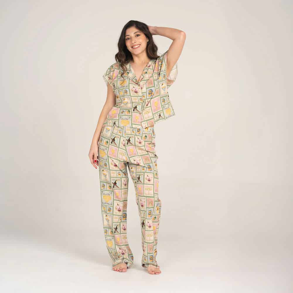 Conjunto de Pijama Pantalón Largo Estampilla. - miniatura 1