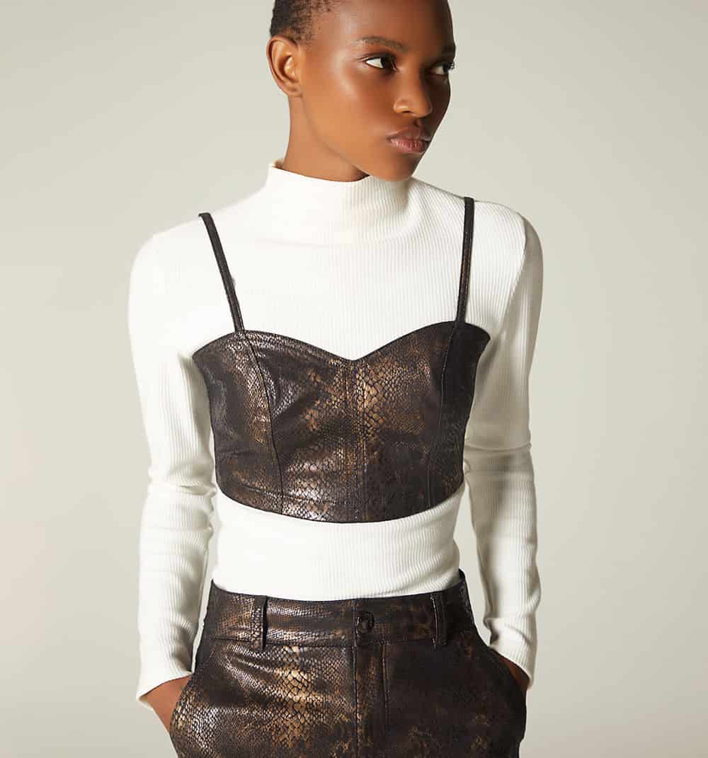Blusa crop top de tiras en piton - miniatura 2