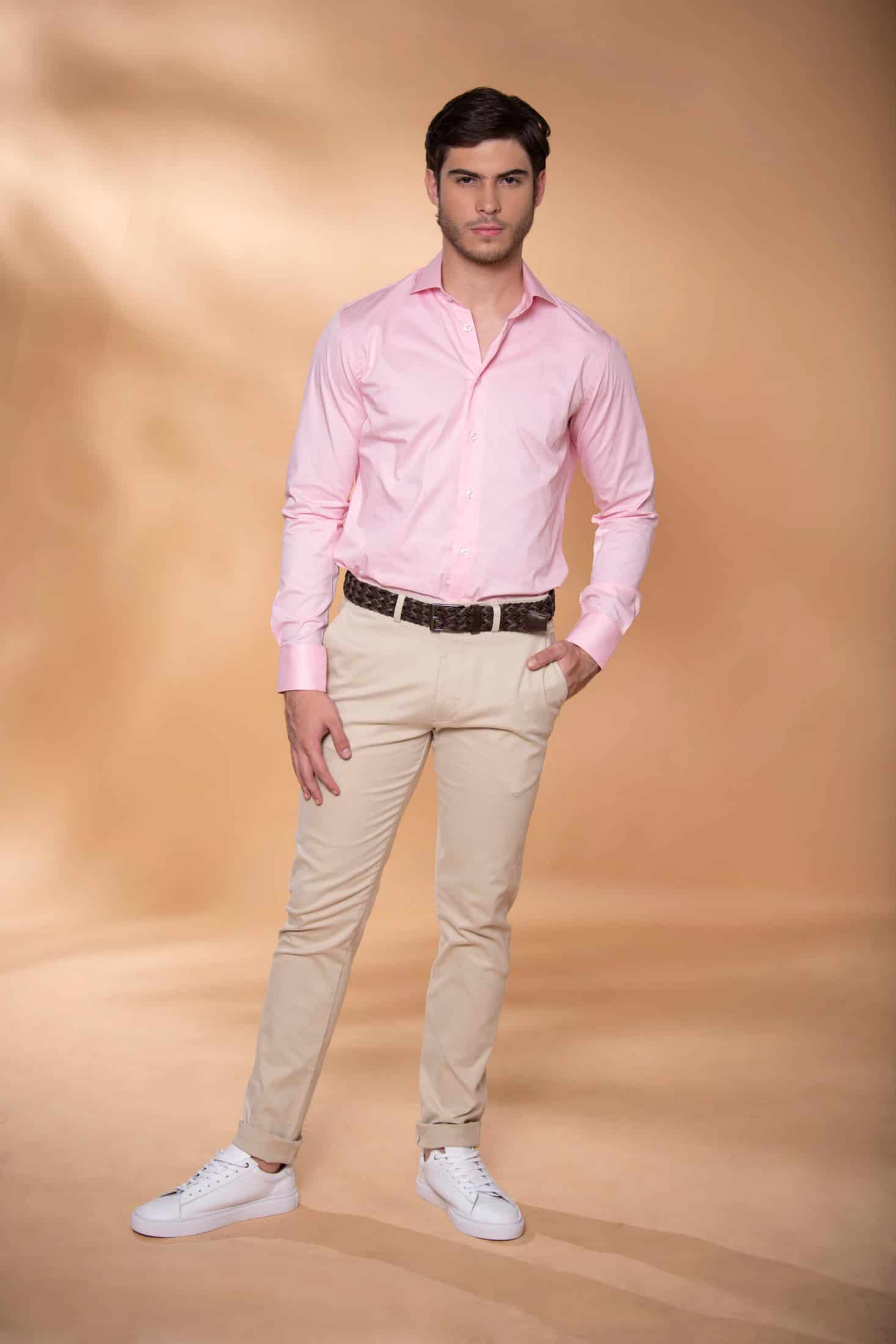Pantalón Slim Fit Mezcla Algodón Habano - miniatura 3