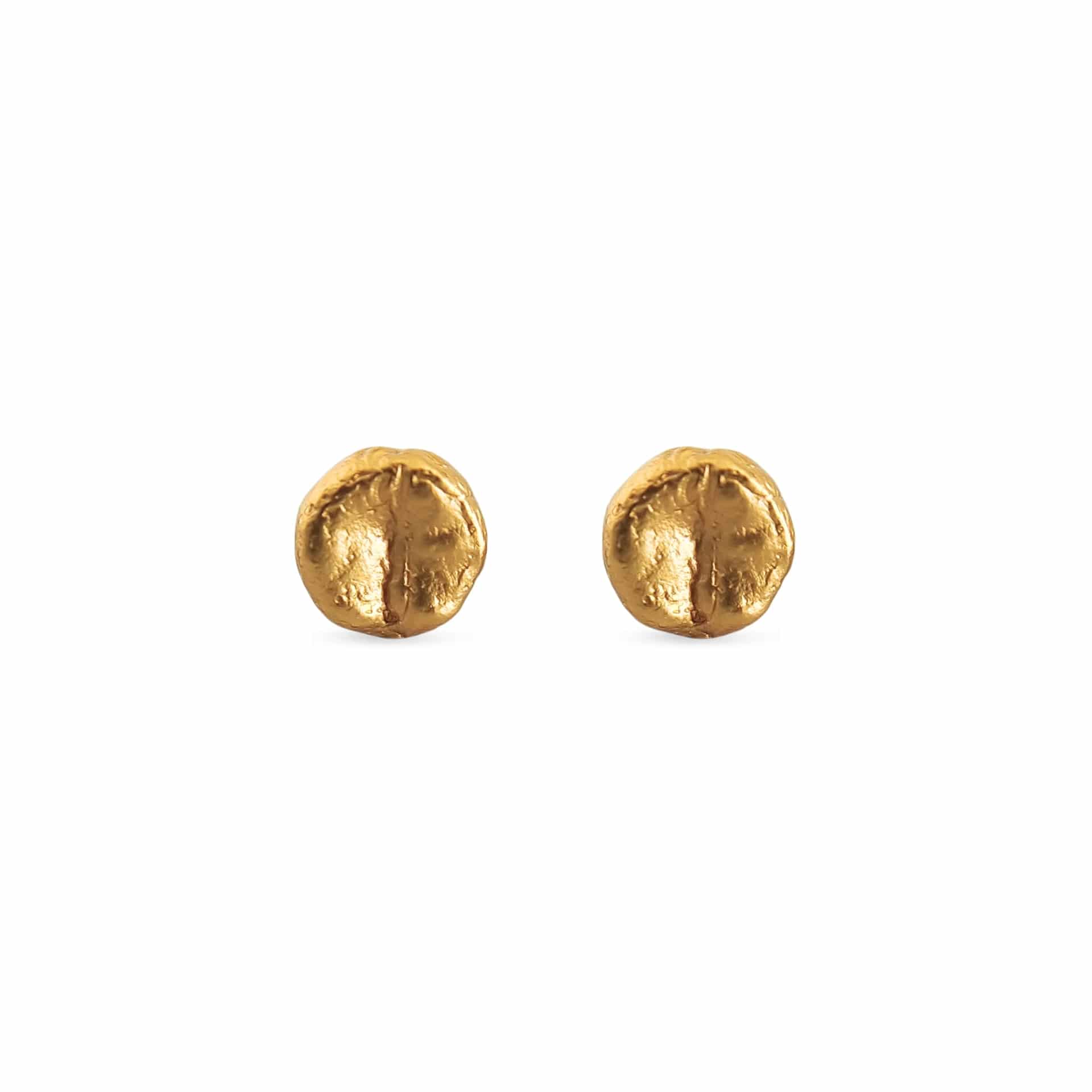Aretes Café Moka en plata con baño de oro - miniatura 2