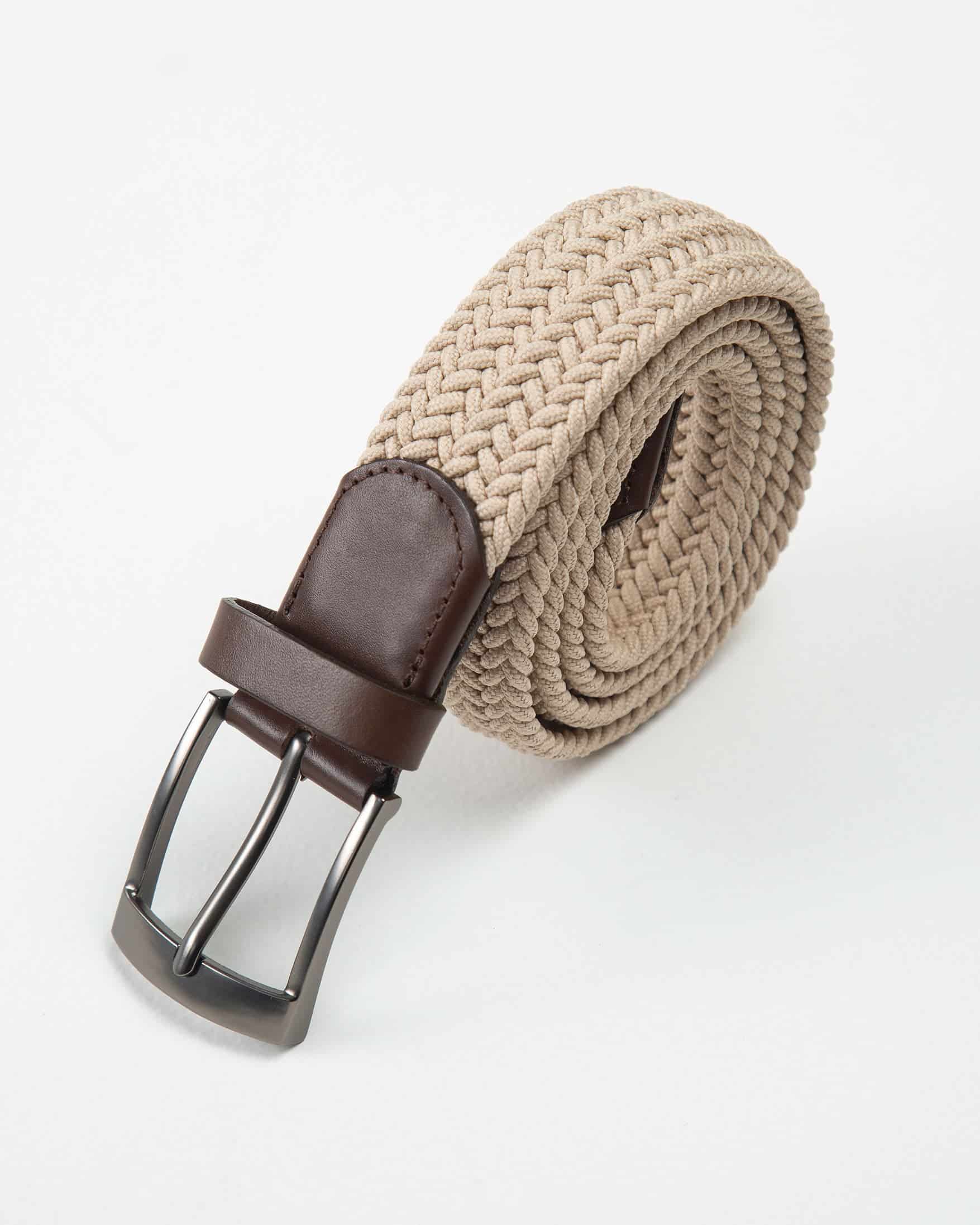 Cinturón Trenzado Elástico Kaki - miniatura 1