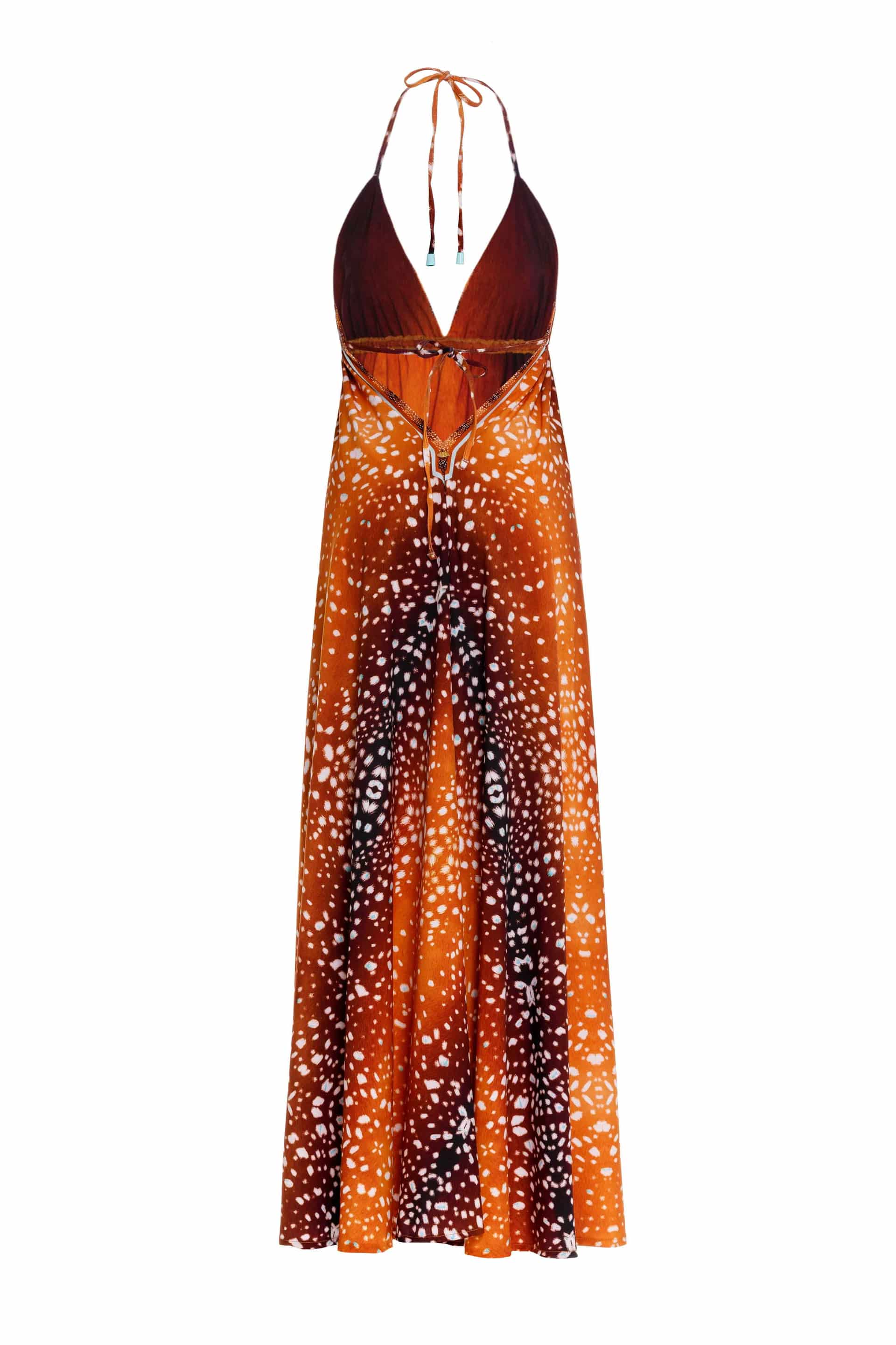 Vestido Largo Bohemia Bambi Café - miniatura 3