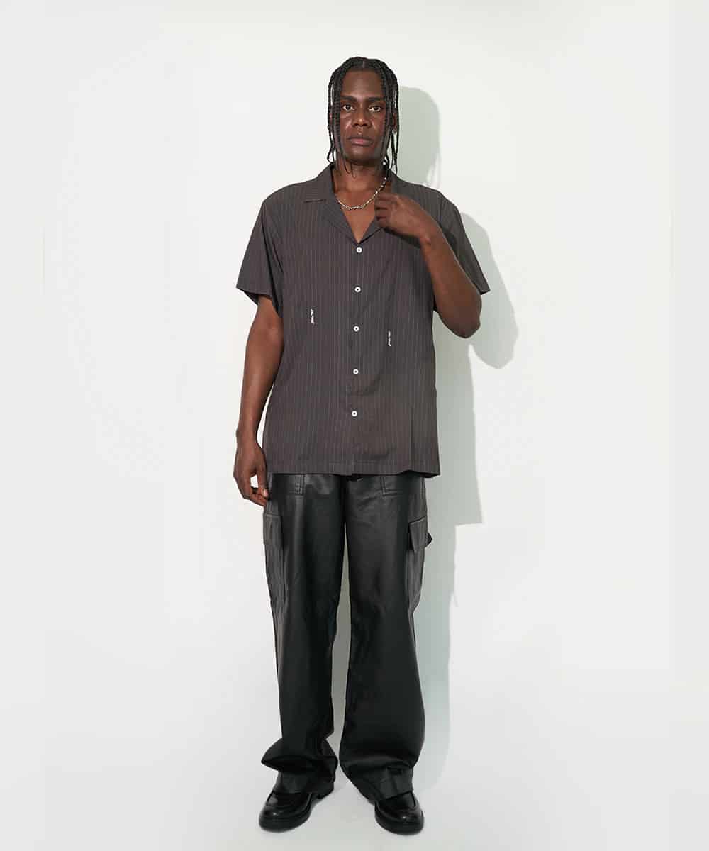 Camp Shirt in Black Pinstripe - miniatura 3
