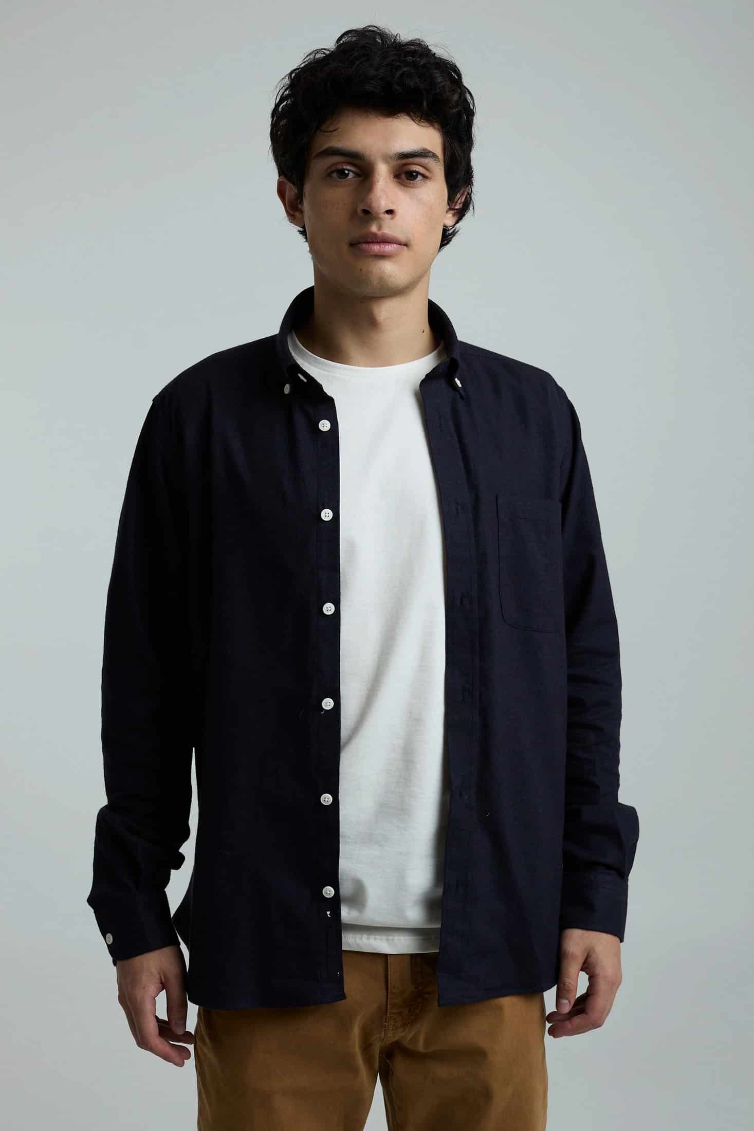 Camisa twill azul oscuro - miniatura 3