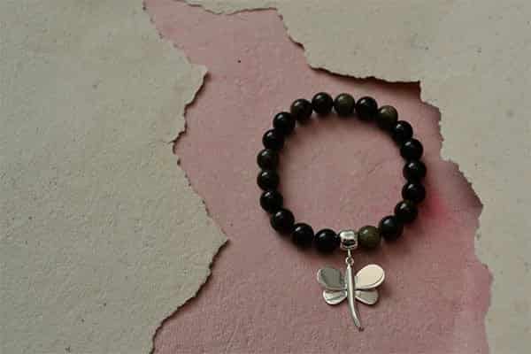 Pulsera Obsidiana dije Libélula M - miniatura 1