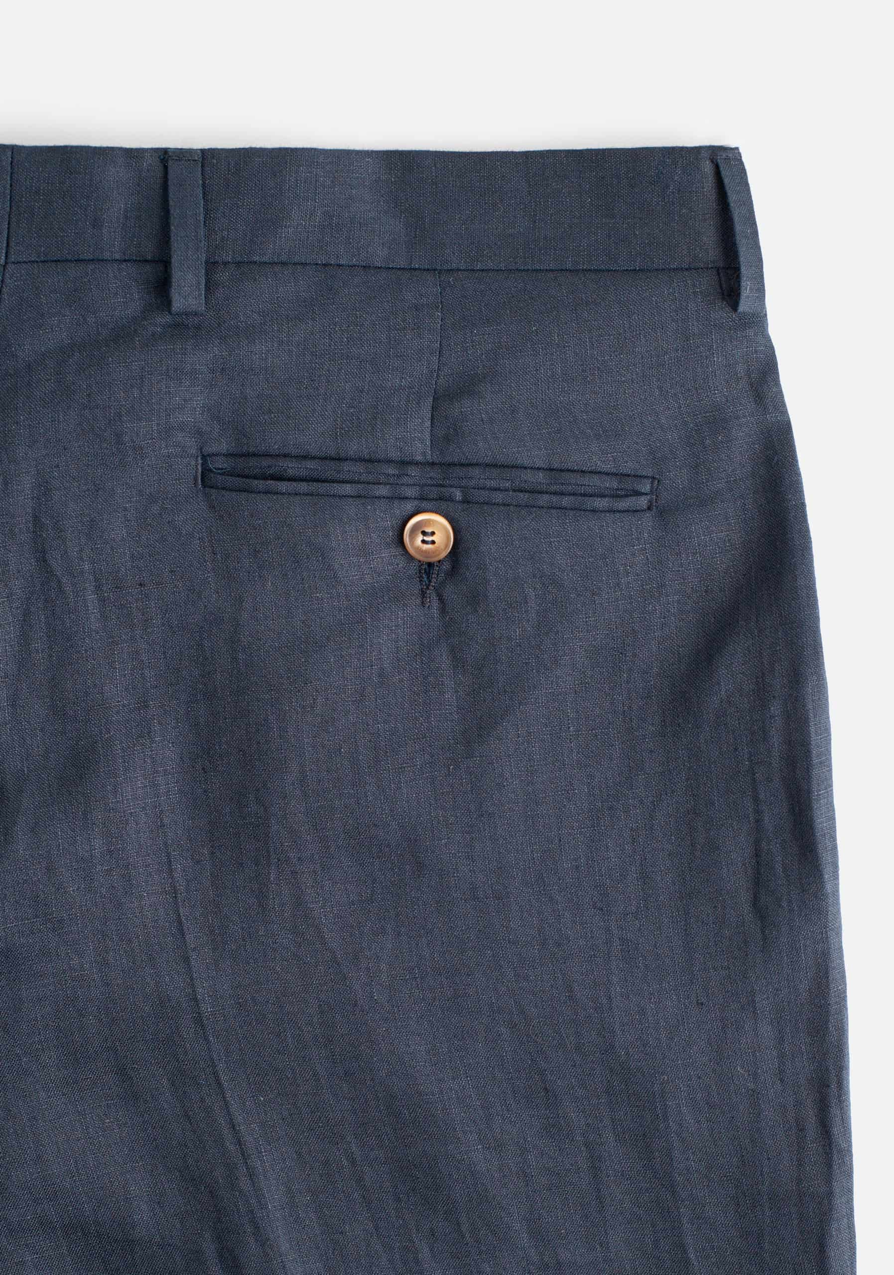 Pantalón Perugia Lino Azul Oscuro - miniatura 2