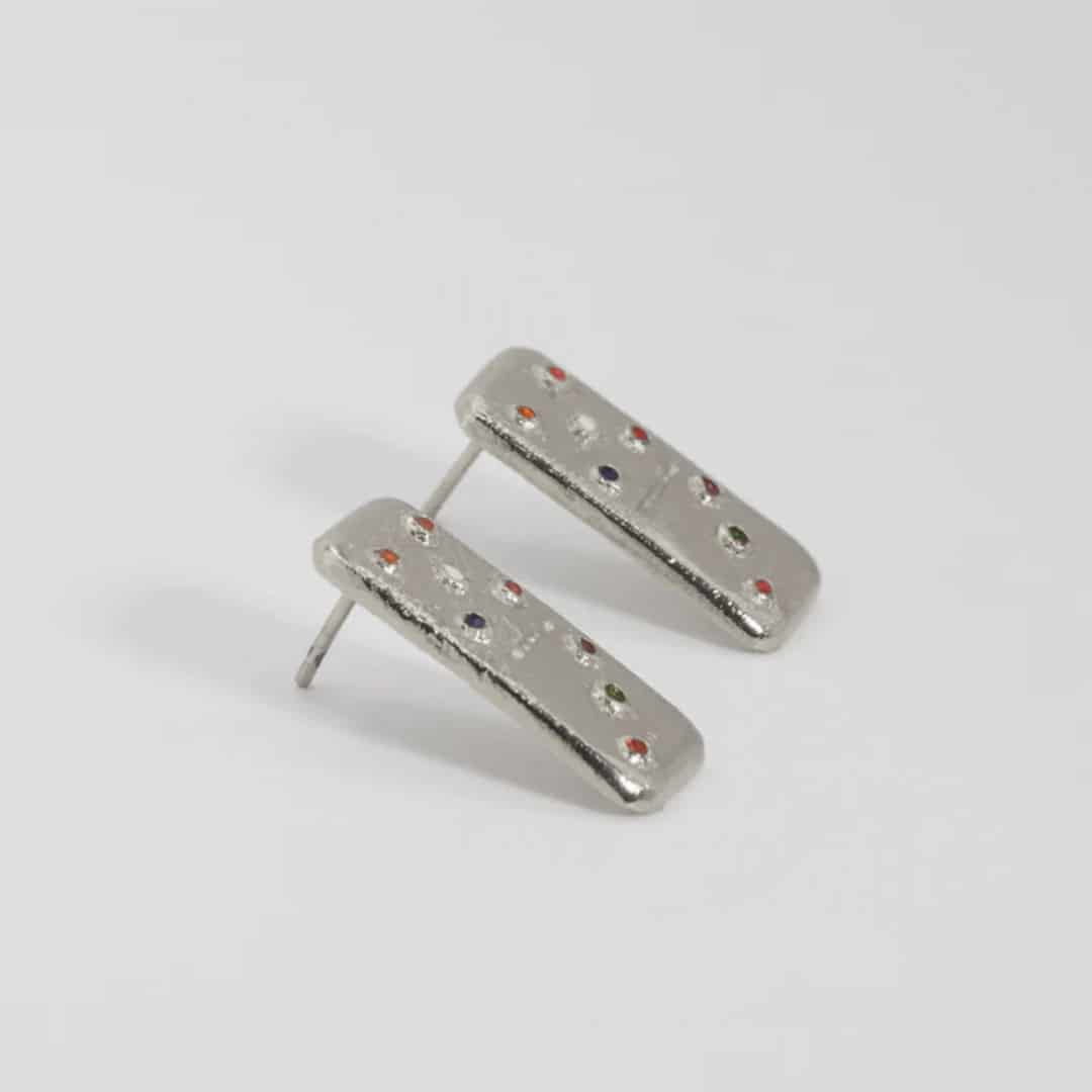 Aretes Dominó Mini Plata - miniatura 3