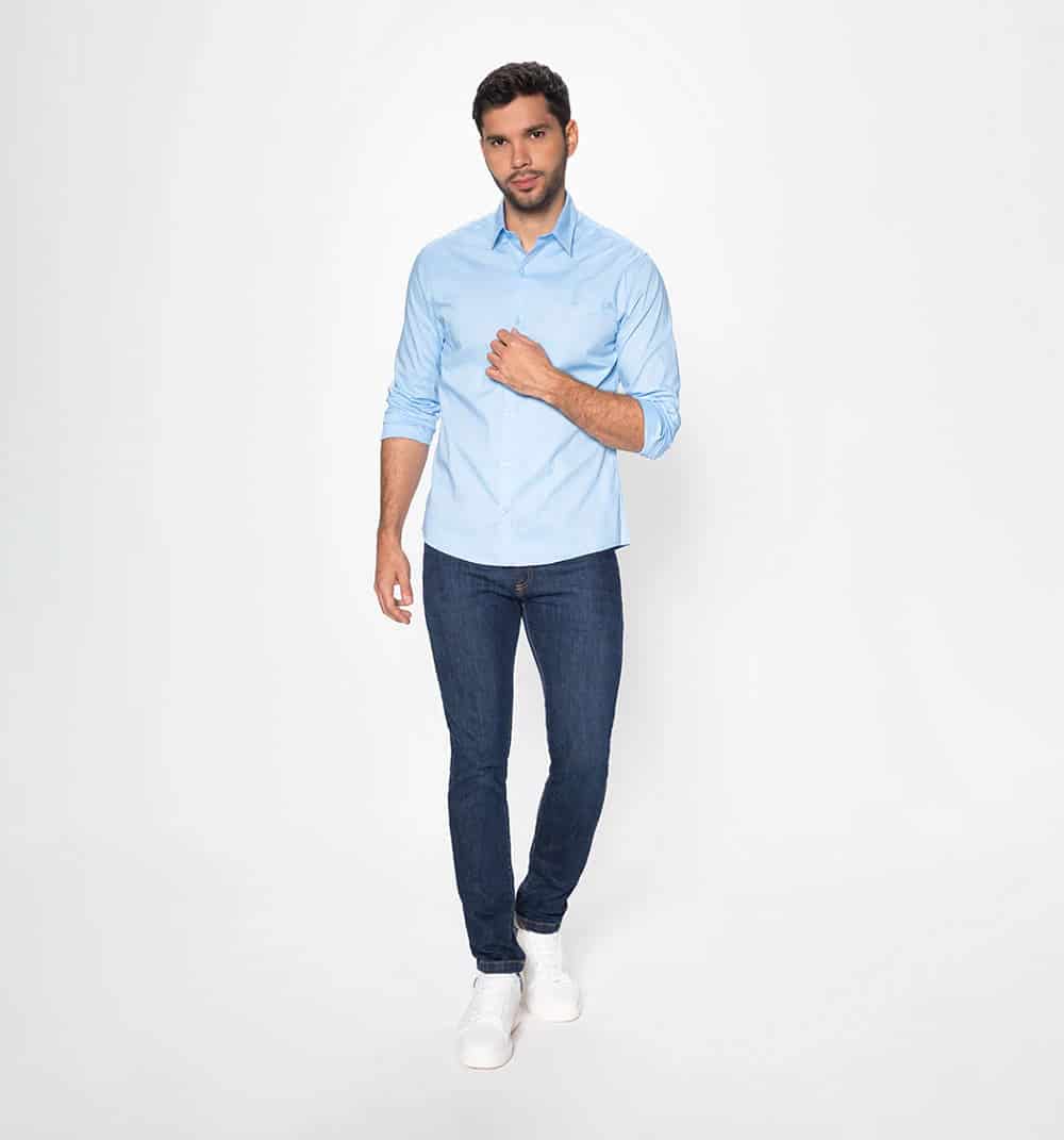 Camisa básica con stretch manga larga - miniatura 25