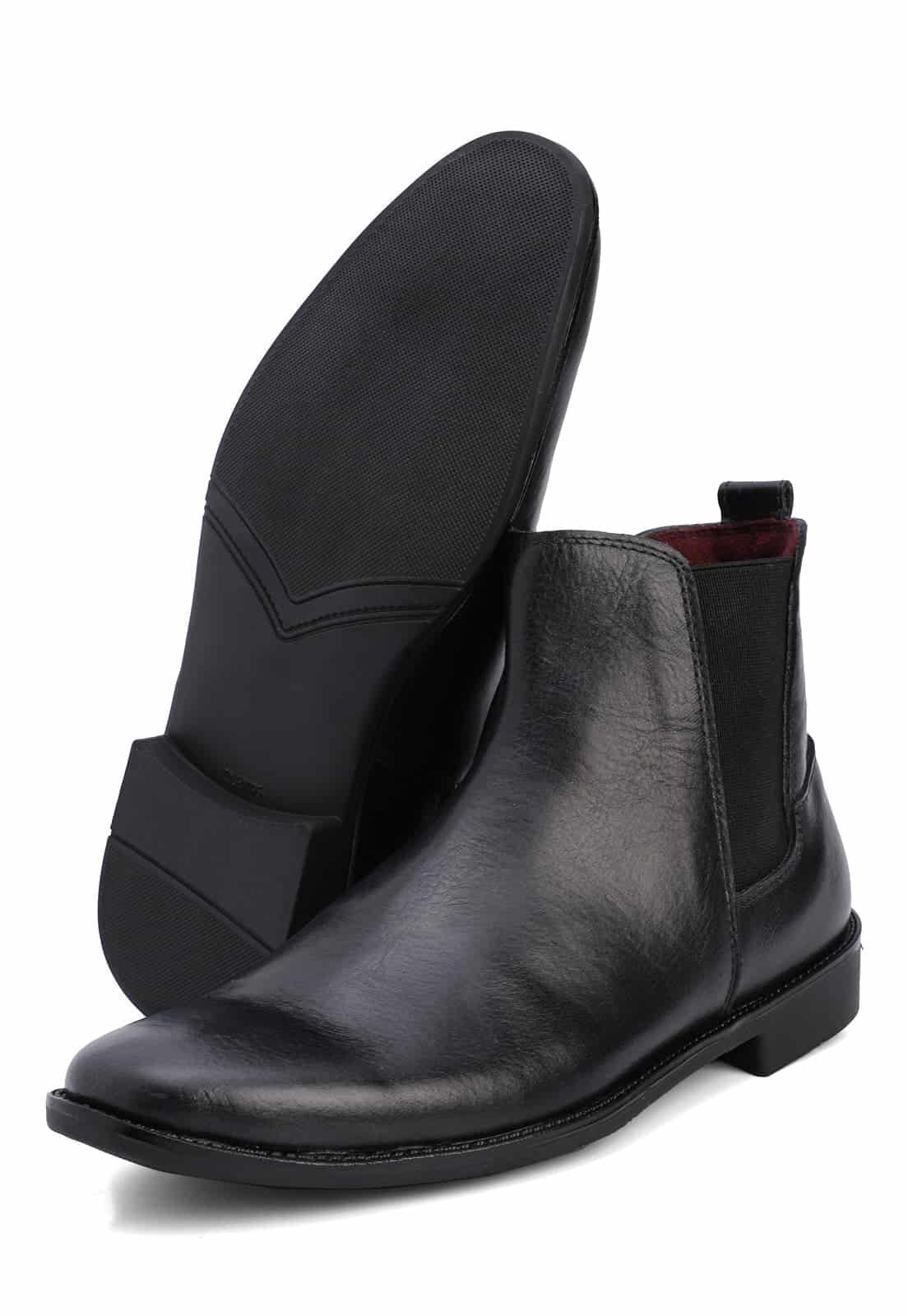 Botines chelsea negros en cuero - miniatura 4