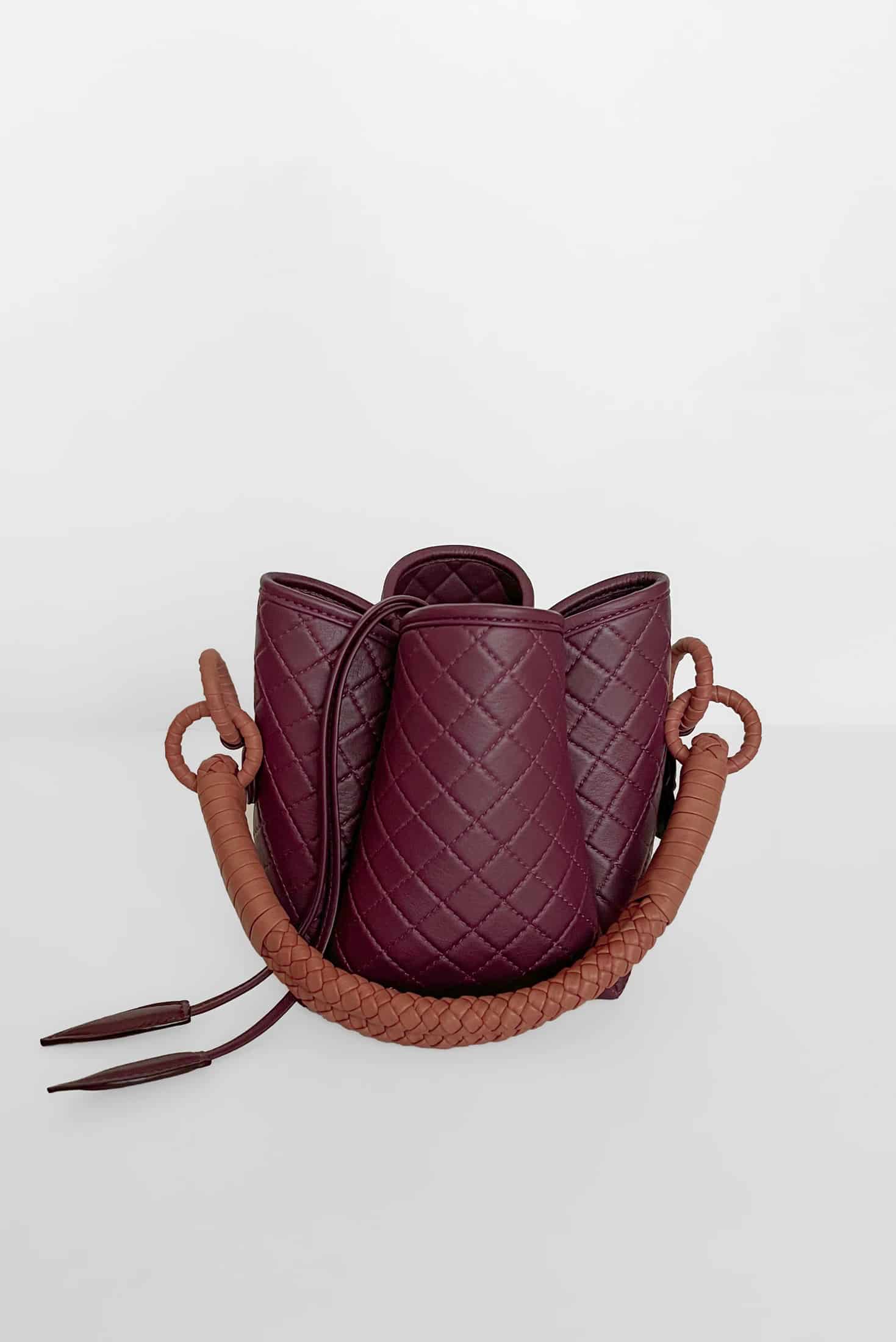 Tulip Mini Bucket Bag, Burgundy & Brandy - miniatura 1